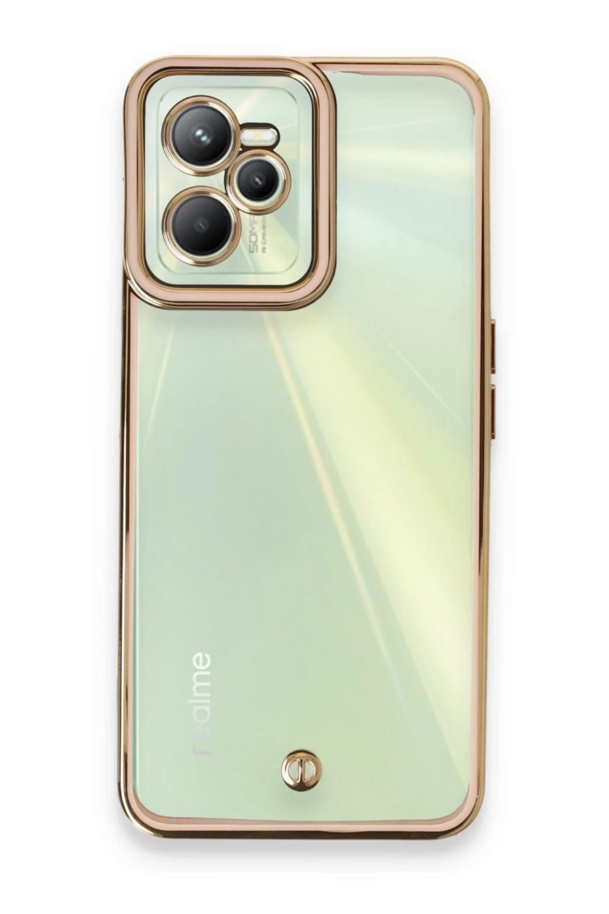 Mey İthalat®  Realme C35 Kılıf Liva Lens Silikon - Pudra