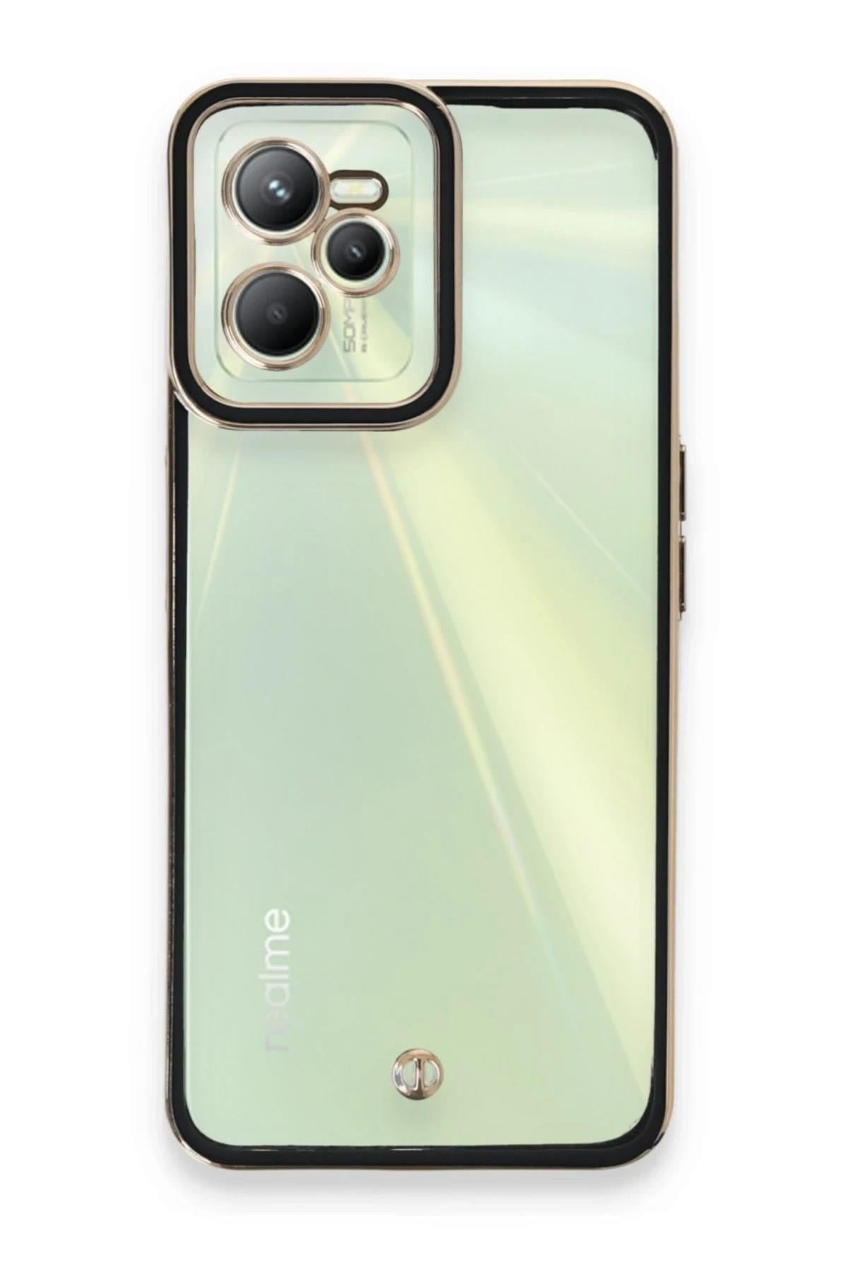 Mey İthalat®  Realme C35 Kılıf Liva Lens Silikon - Siyah