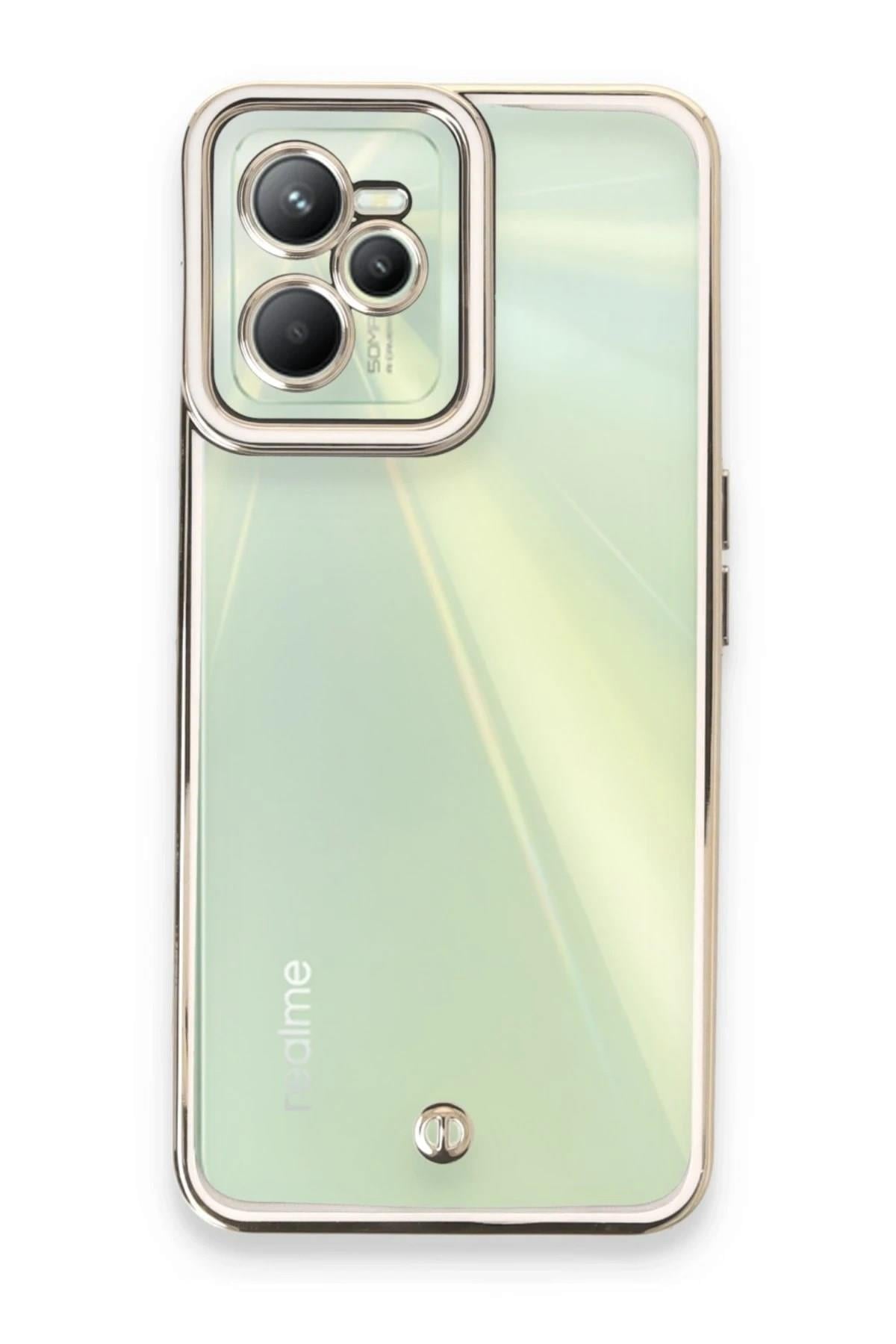 Mey İthalat®  Realme C35 Kılıf Liva Lens Silikon - Beyaz