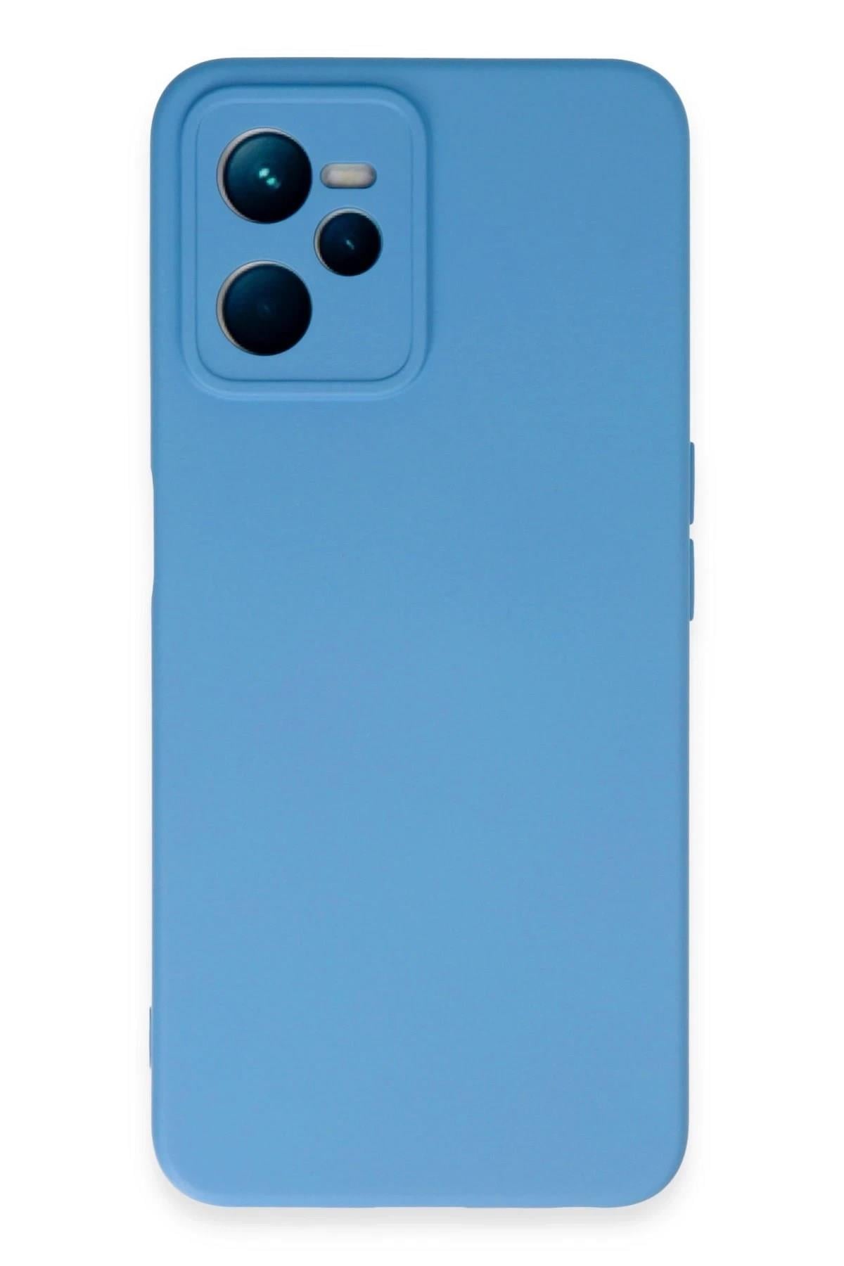 Mey İthalat®  Realme C35 Kılıf Nano içi Kadife Silikon - Mavi