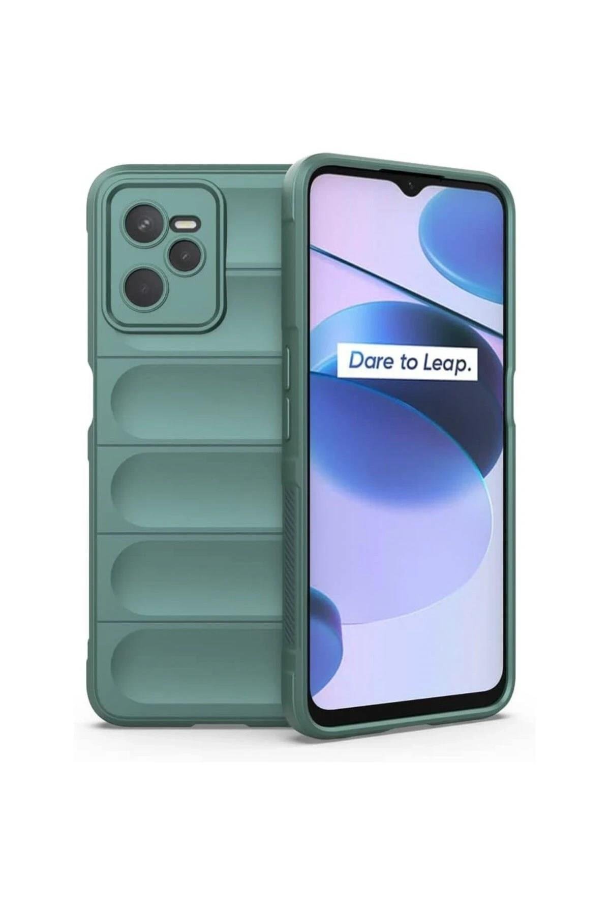Mey İthalat®  Realme C35 Kılıf Optimum Silikon - Koyu Yeşil