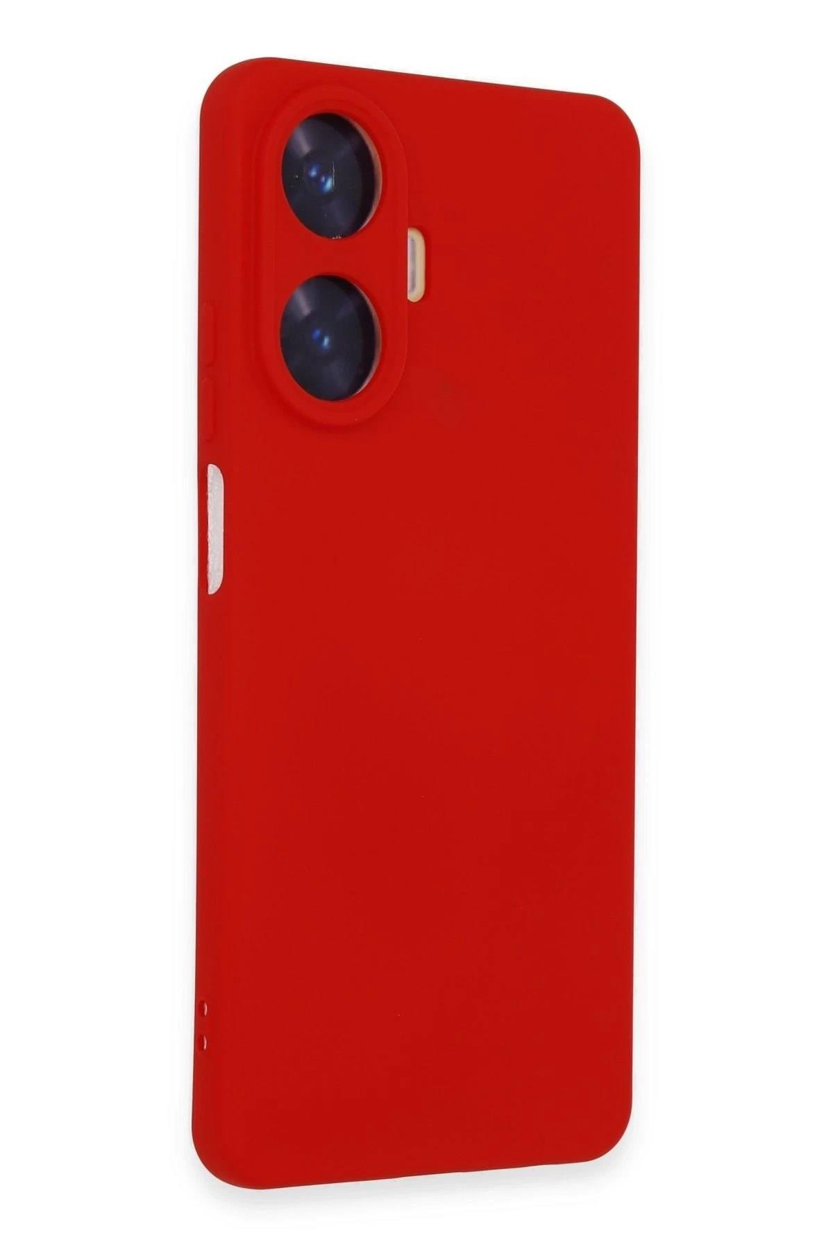 Mey İthalat®  Realme C55 Kılıf Nano içi Kadife Silikon - Kırmızı