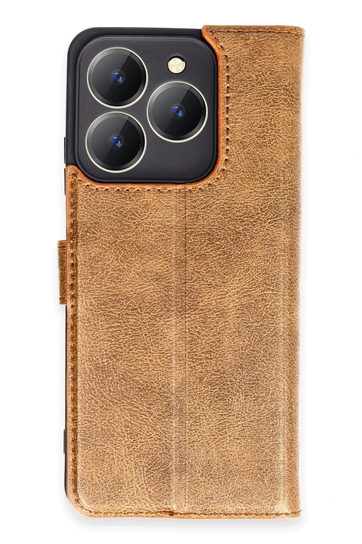 Mey İthalat®  Realme C63 Kılıf Trend S Plus Kapaklı Kılıf - Taba