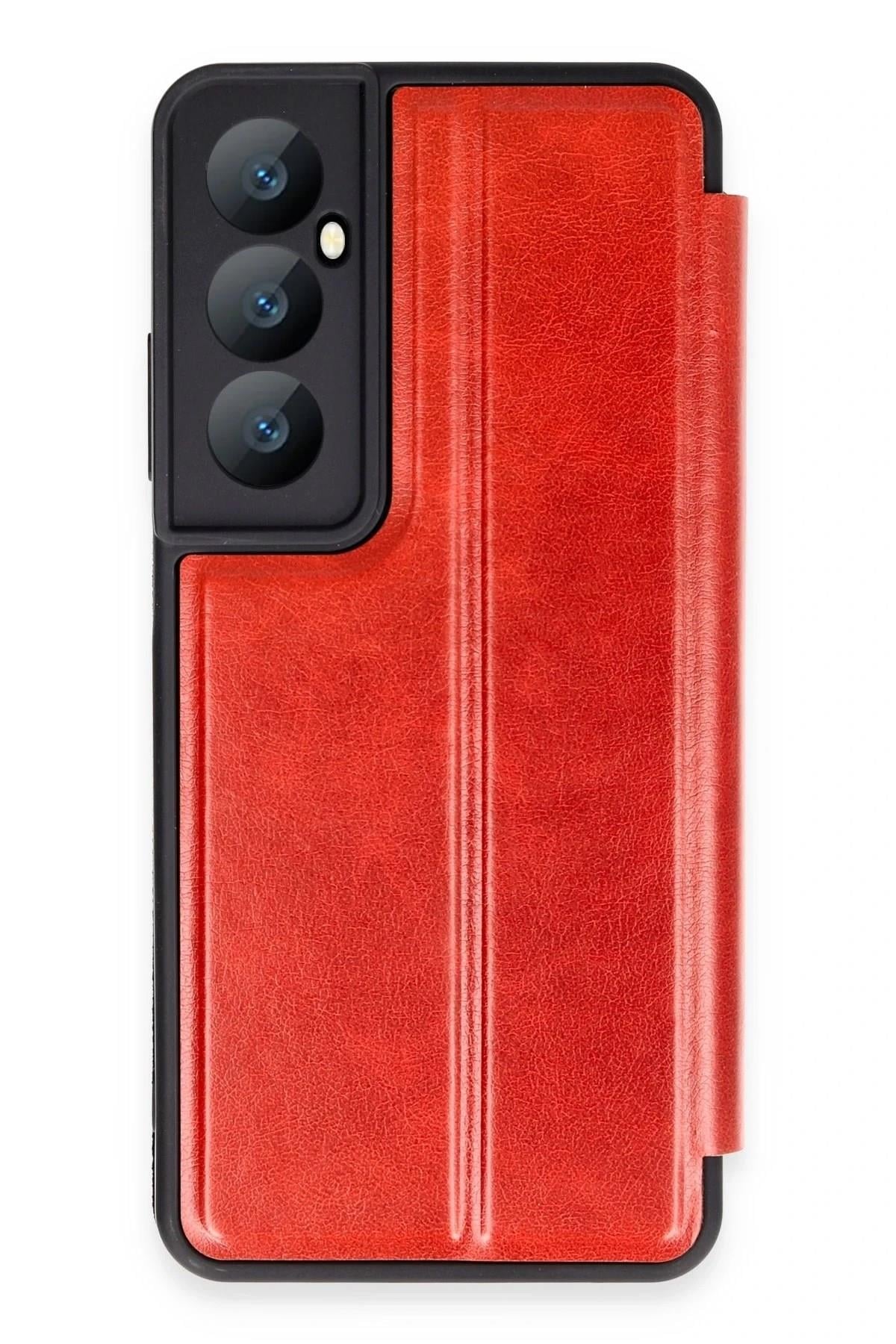 Mey İthalat®  Realme C65 Kılıf Flip Cover - Kırmızı