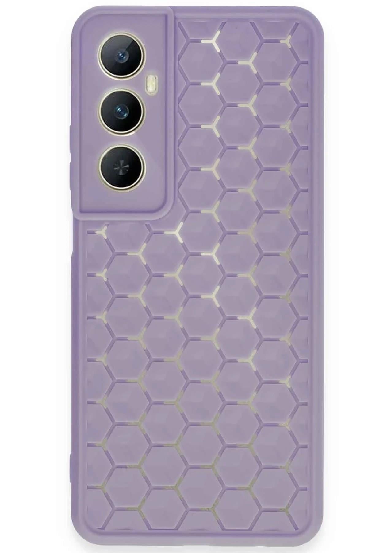Mey İthalat®  Realme C65 Kılıf Petek Silikon Kapak - Lila