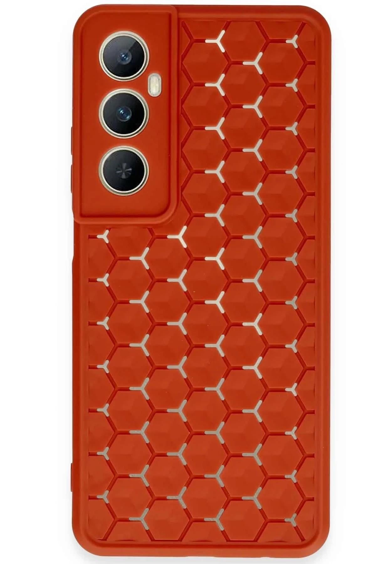 Mey İthalat®  Realme C65 Kılıf Petek Silikon Kapak - Kırmızı