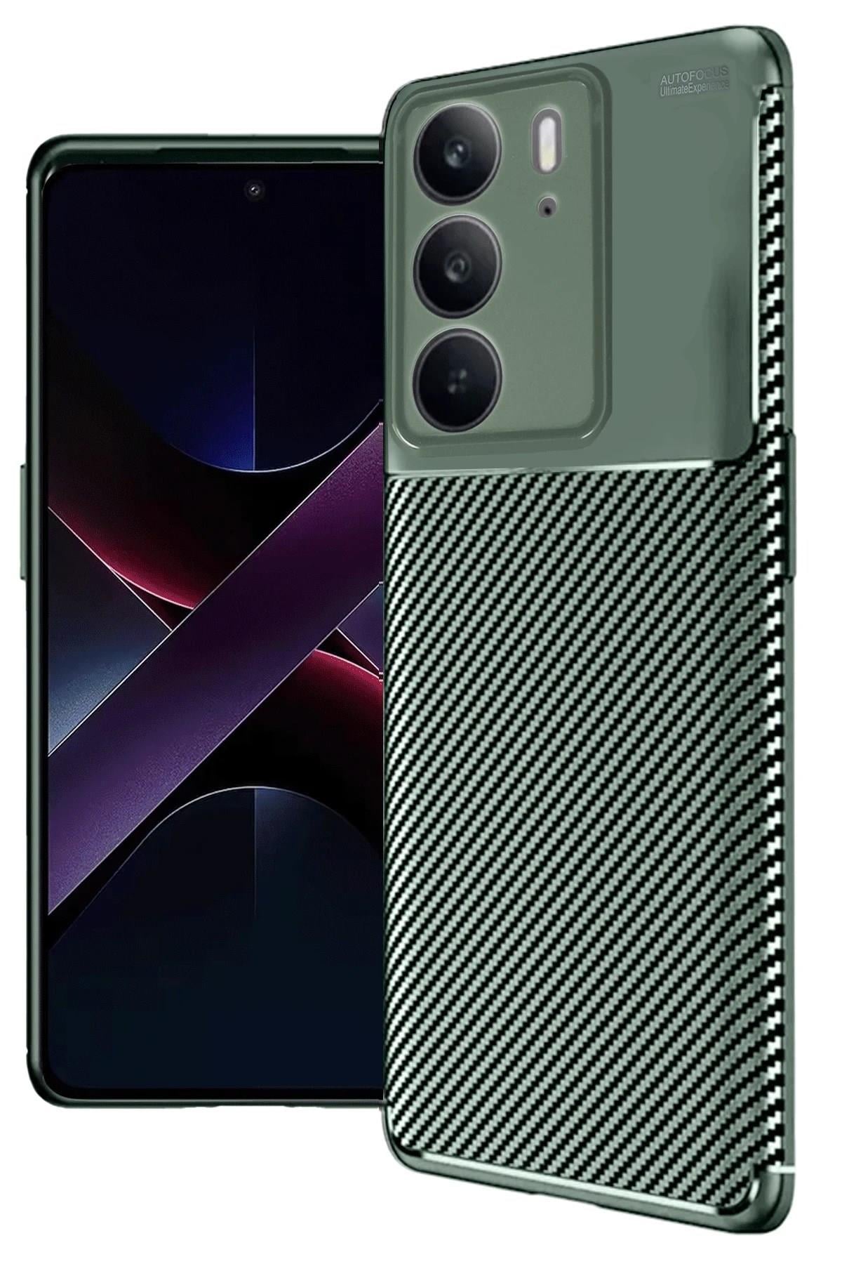 Mey İthalat®  Realme C75 4G Auto Focus Karbon Kapak - Koyu Yeşil