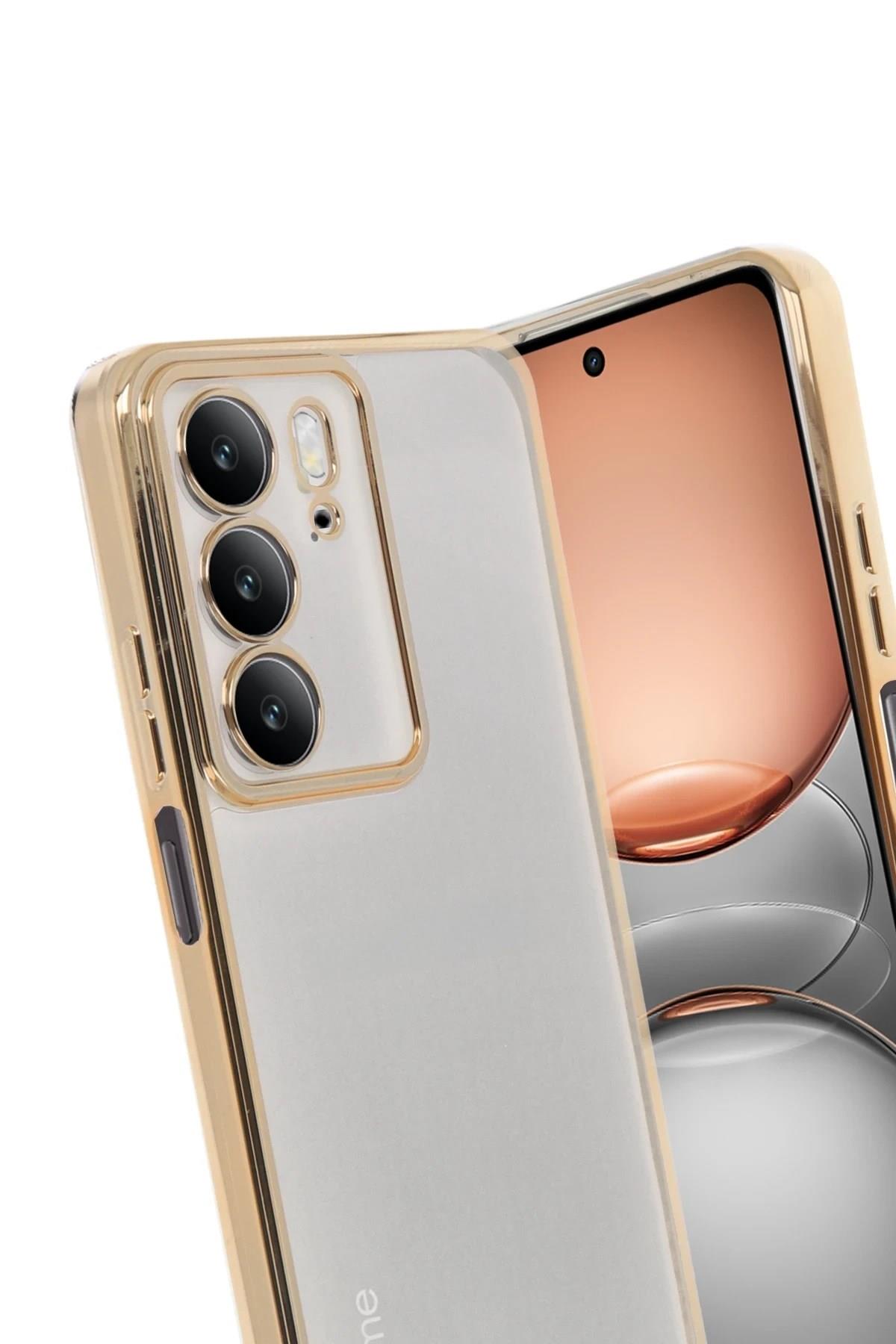 Mey İthalat®  Realme C75 4G Kılıf  Lensli Silikon - Gold