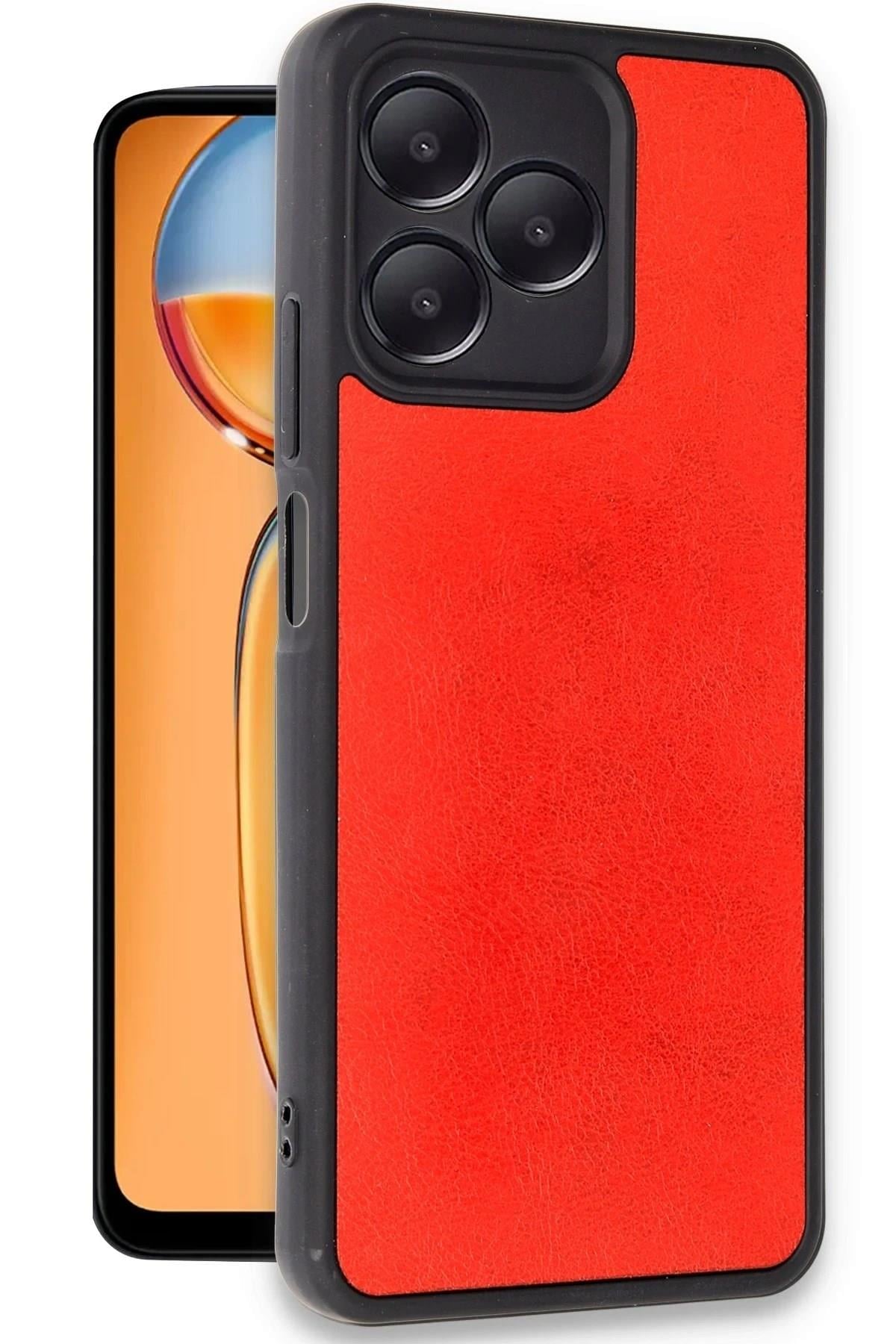 Mey İthalat®  Realme Note 50 4G Kılıf Aras Deri Kapak - Kırmızı