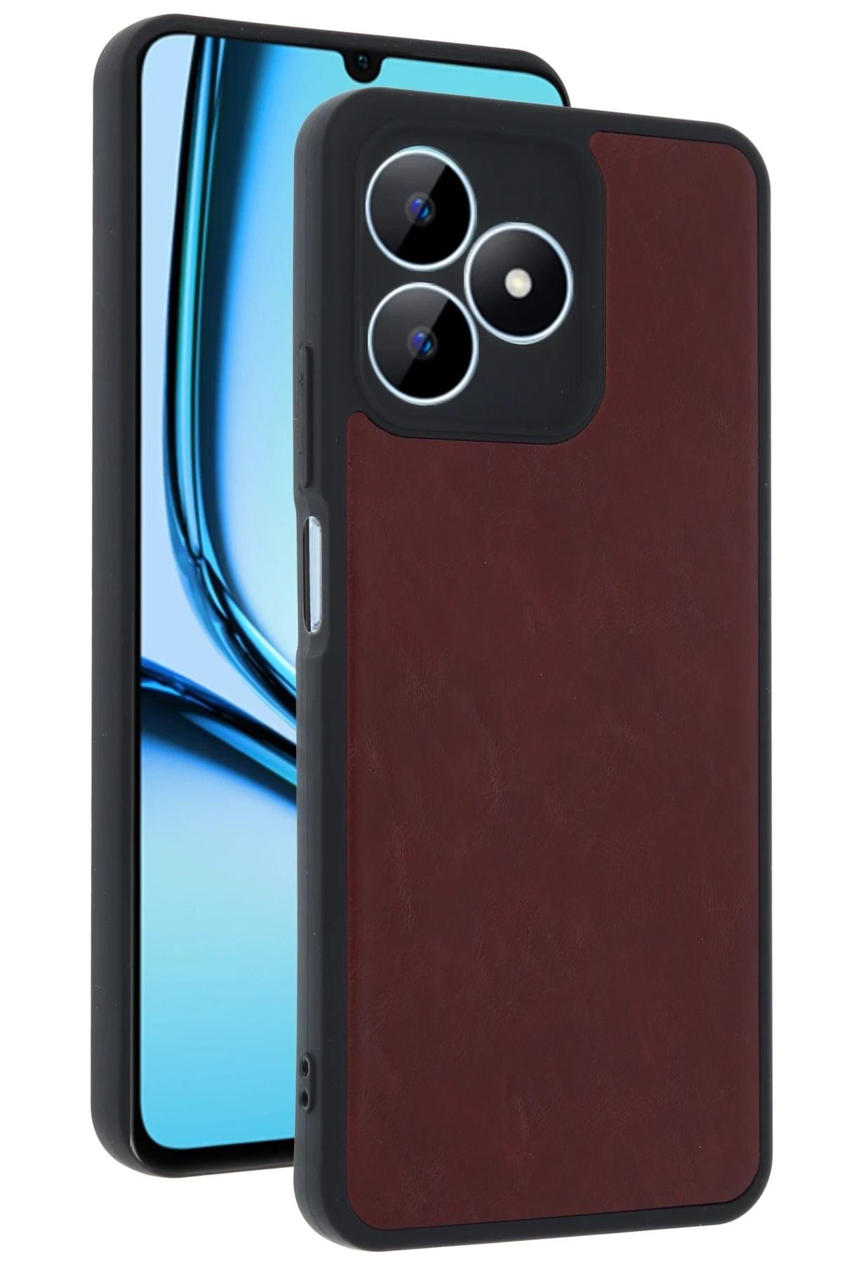 Mey İthalat®  Realme Note 50 4G Kılıf Aras Deri Kapak - Bordo