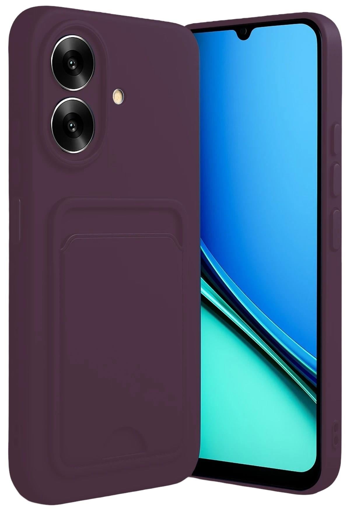 Mey İthalat®  Realme Note 60 Kelvin Kartvizitli Silikon - Derin Mor