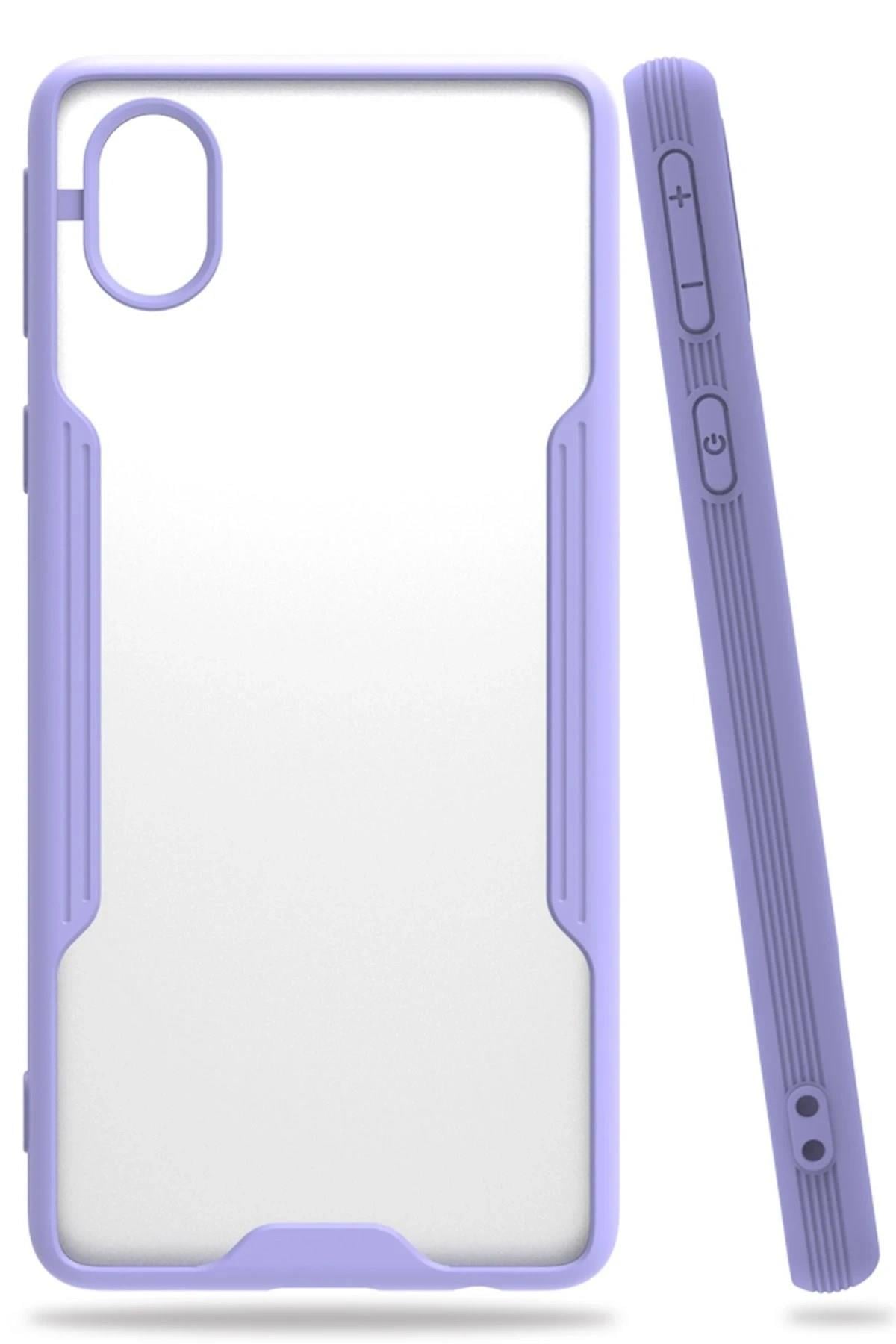Mey İthalat®  Samsung Galaxy A01 Core Kılıf Platin Silikon - Lila