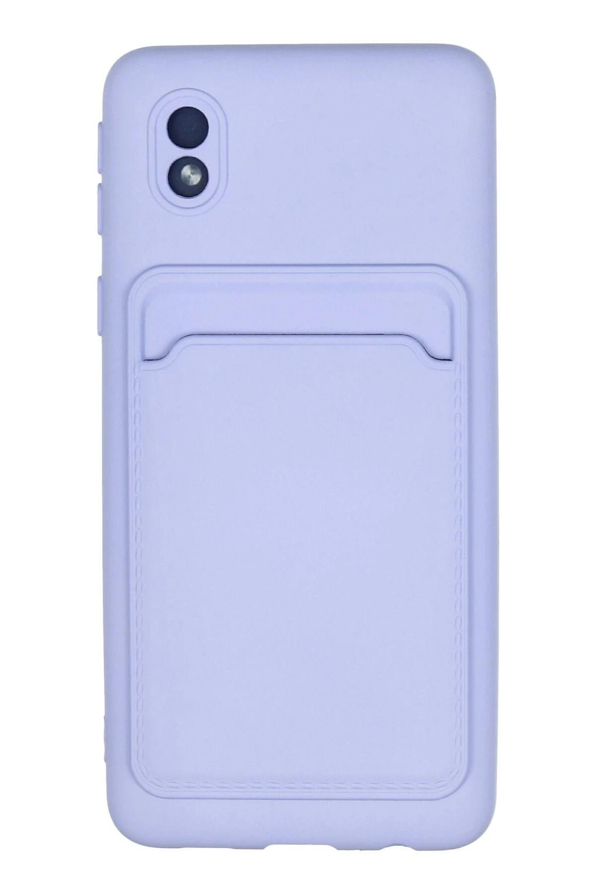 Mey İthalat®  Samsung Galaxy A01 Core Kılıf Kelvin Kartvizitli Silikon - Lila