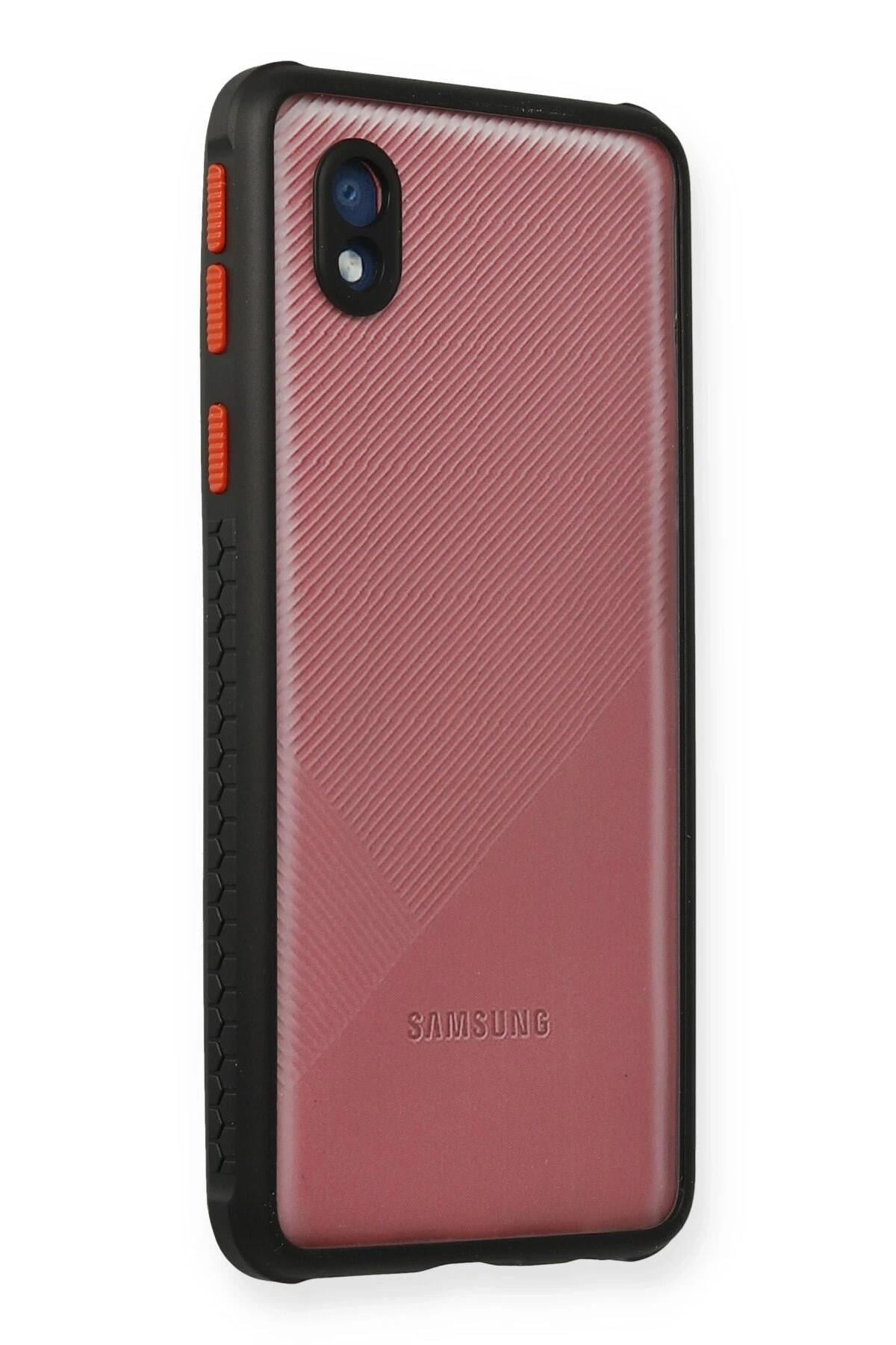 Mey İthalat®  Samsung Galaxy A01 Core Kılıf Miami Şeffaf Silikon - Siyah