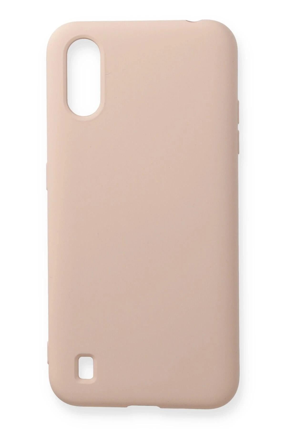 Mey İthalat®  Samsung Galaxy A01 Kılıf Nano içi Kadife Silikon - Pudra
