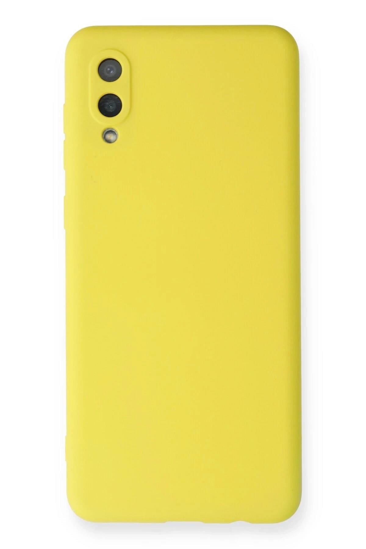 Mey İthalat®  Samsung Galaxy A02 Kılıf Nano içi Kadife Silikon - Sarı