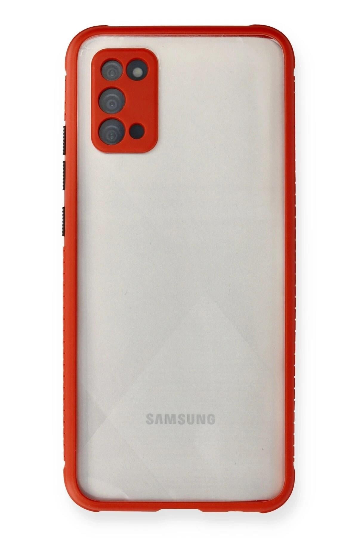 Mey İthalat®  Samsung Galaxy A02S Kılıf Miami Şeffaf Silikon - Kırmızı