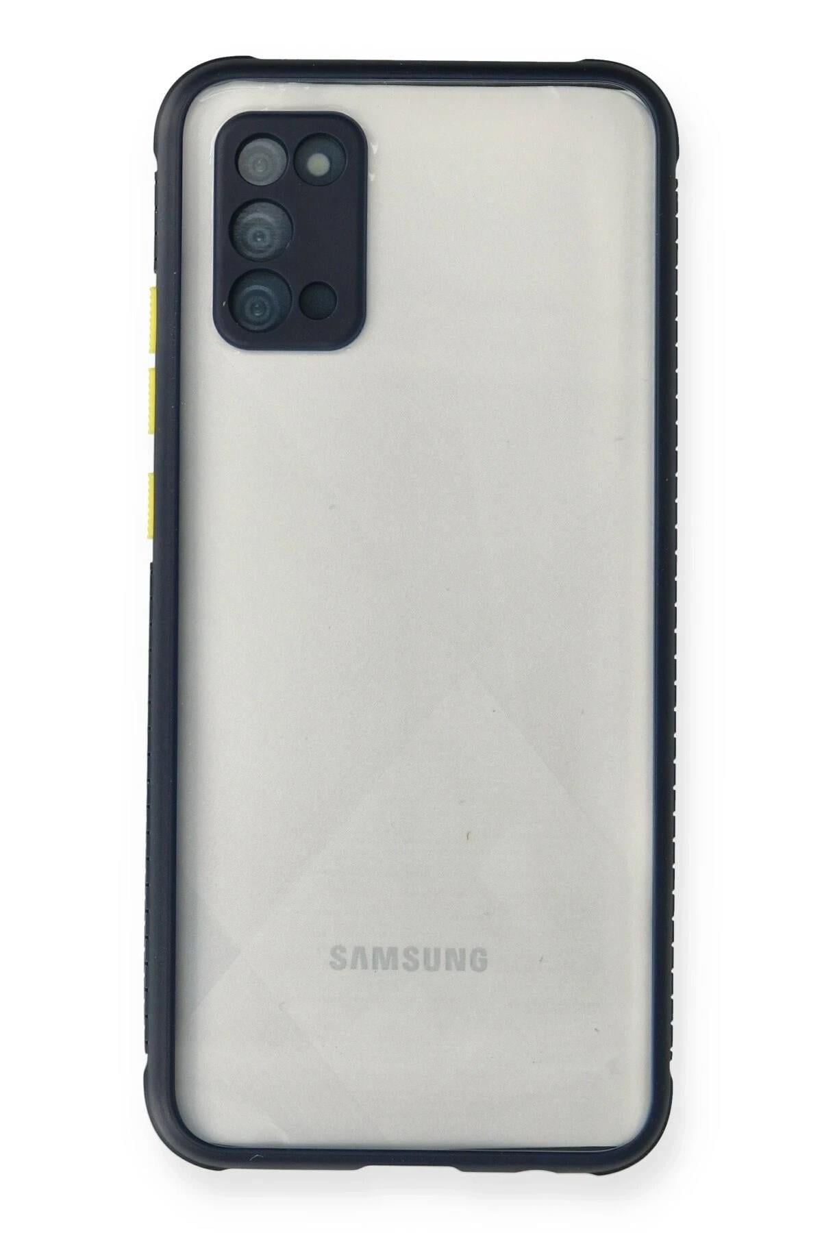 Mey İthalat®  Samsung Galaxy A02S Kılıf Miami Şeffaf Silikon - Lacivert