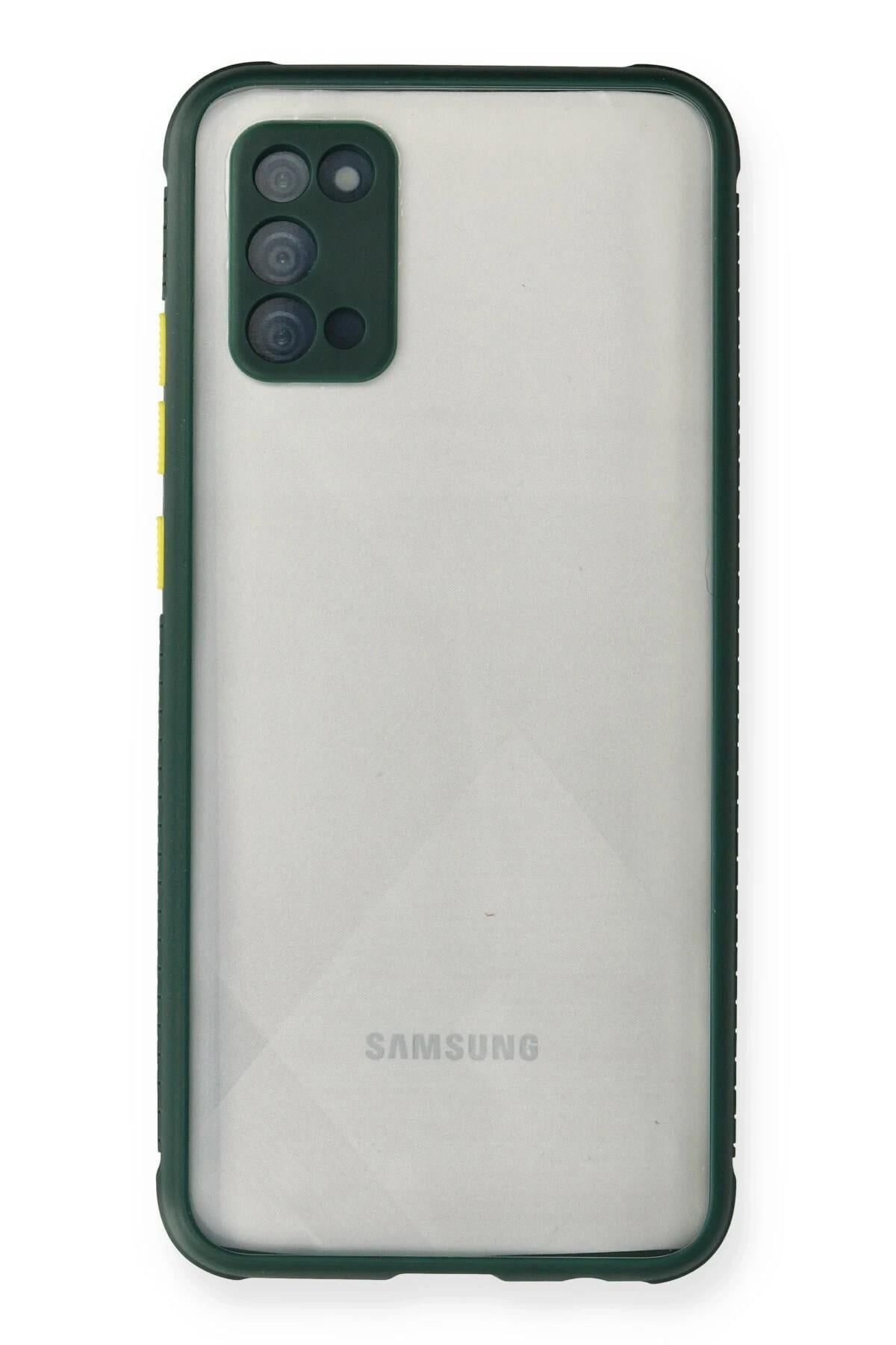 Mey İthalat®  Samsung Galaxy A02S Kılıf Miami Şeffaf Silikon - Koyu Yeşil