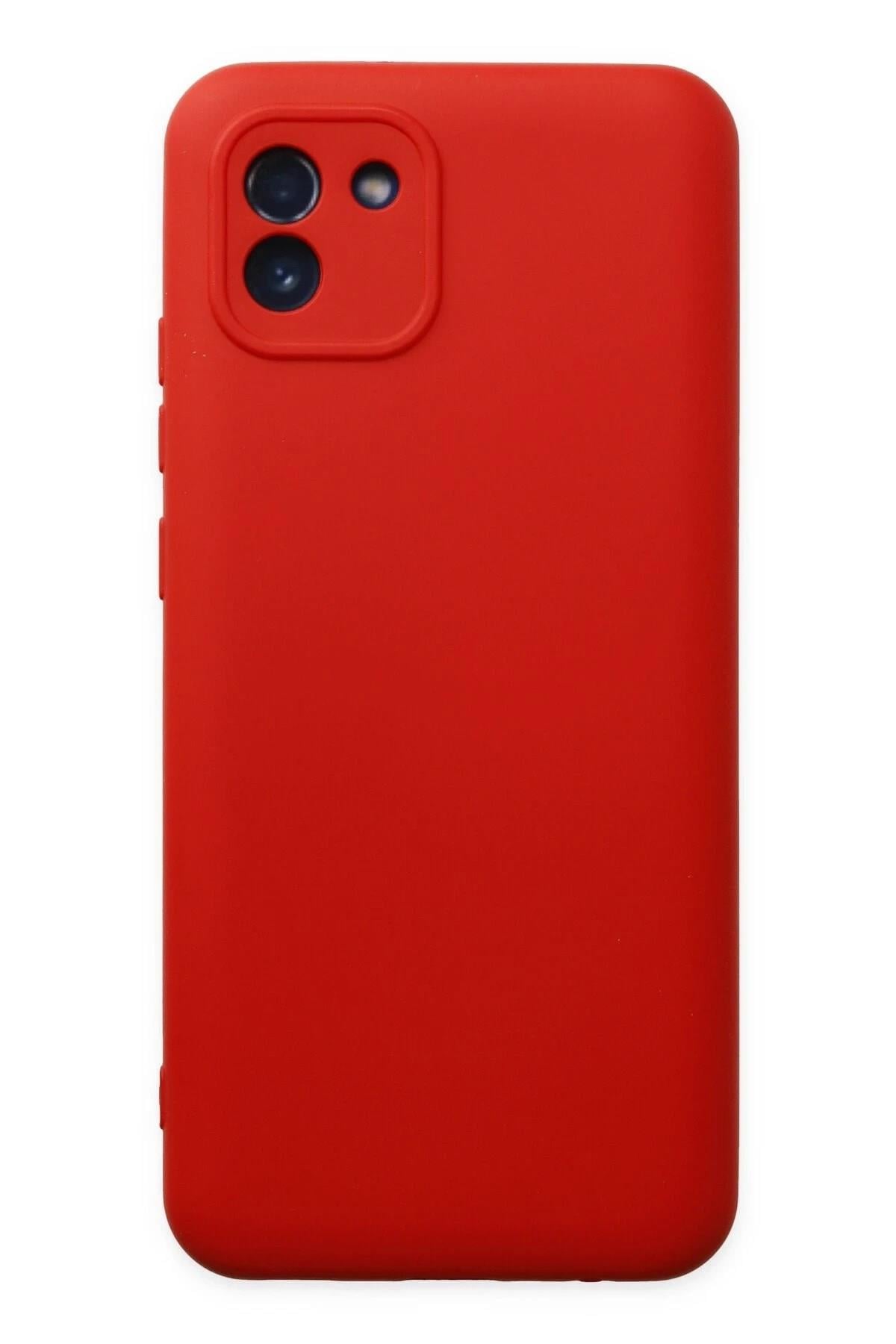Mey İthalat®  Samsung Galaxy A03 Kılıf Nano içi Kadife Silikon - Kırmızı
