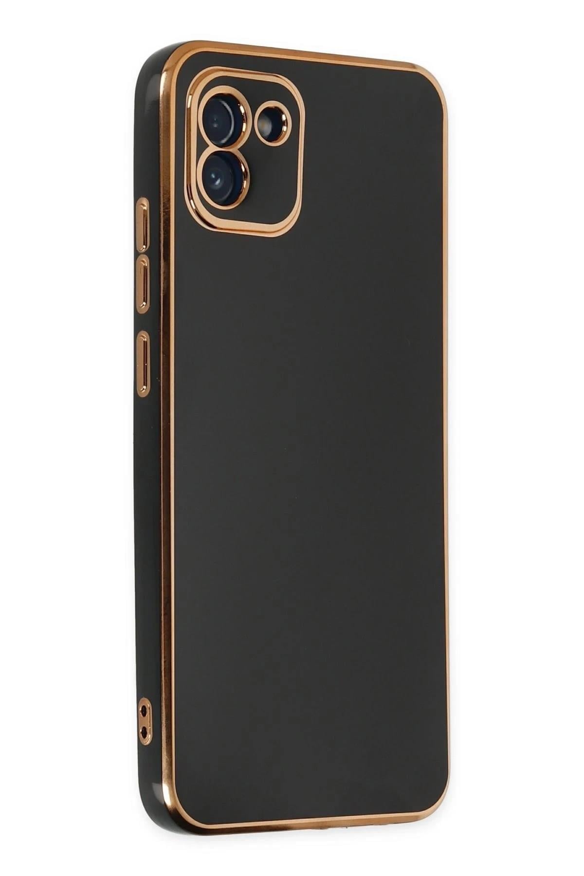 Mey İthalat®  Samsung Galaxy A03 Kılıf Volet Silikon - Siyah