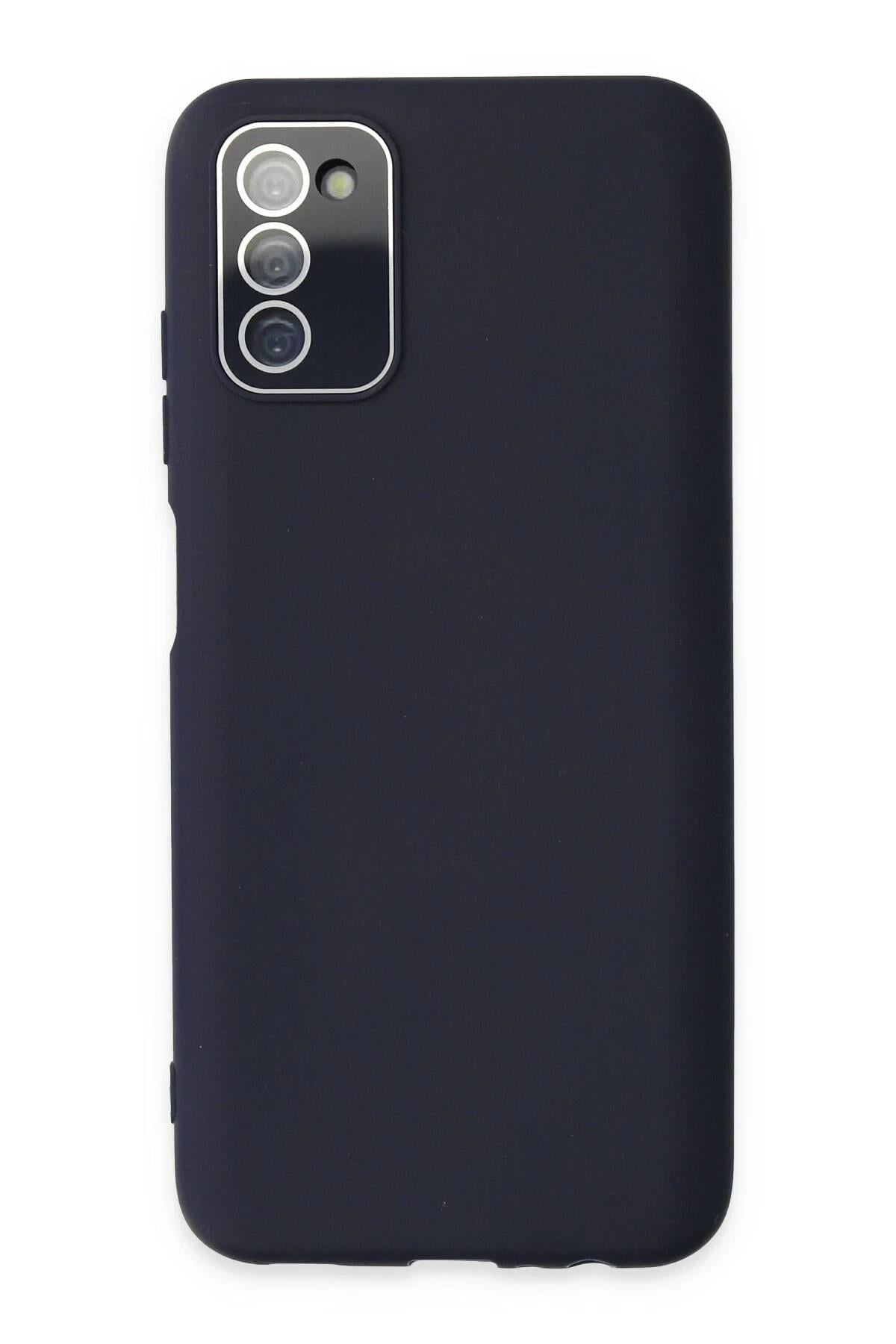 Mey İthalat®  Samsung Galaxy A03S Kılıf Lansman Glass Kapak - Lacivert