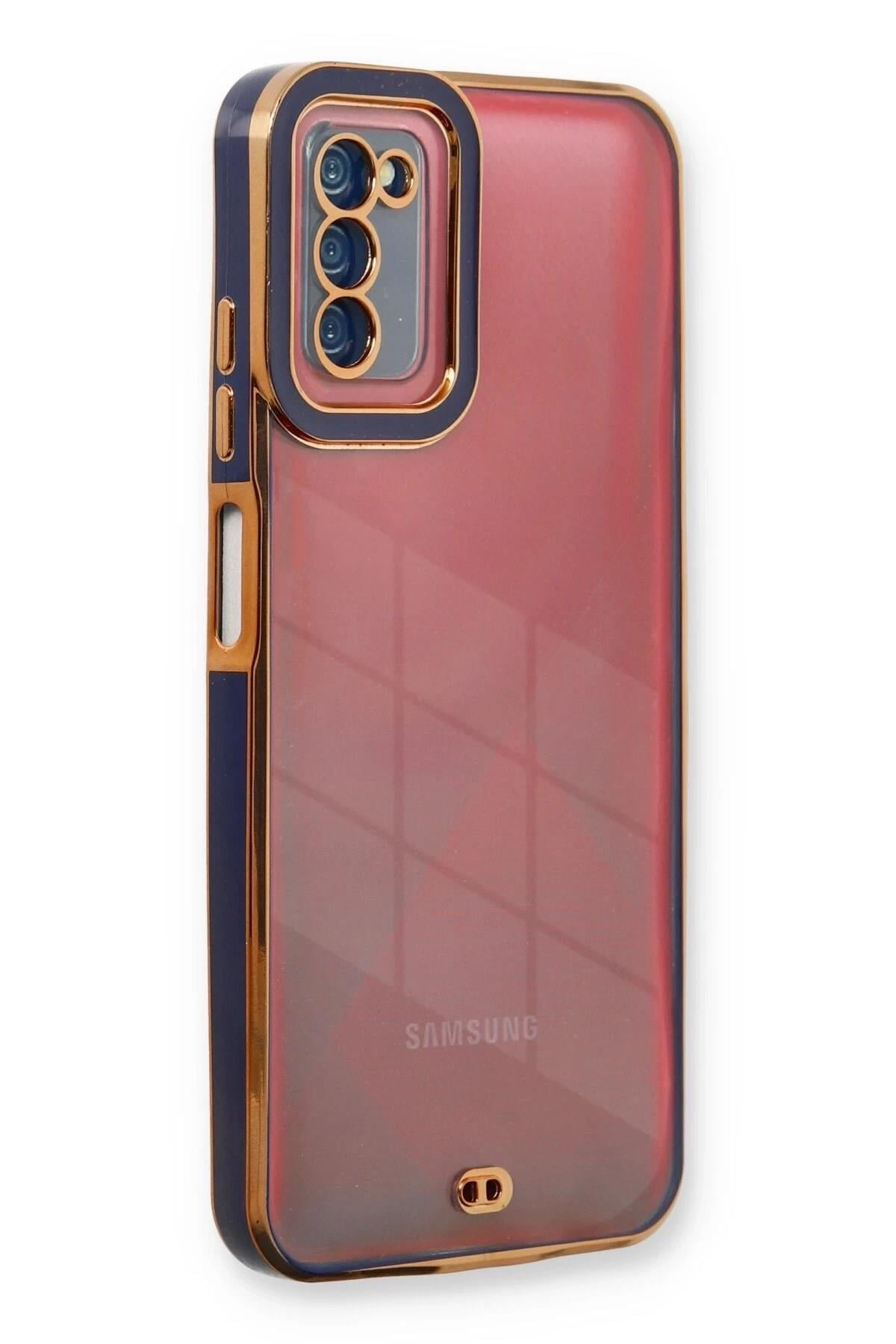 Mey İthalat®  Samsung Galaxy A03S Kılıf Liva Lens Silikon - Mavi