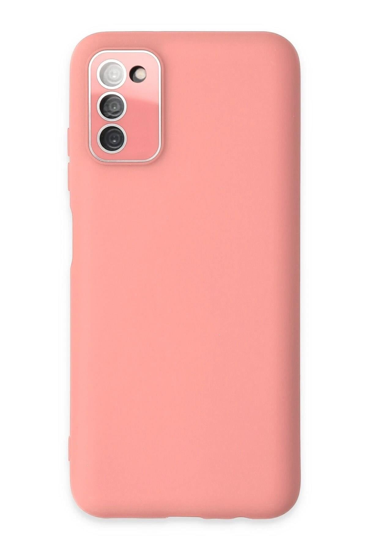 Mey İthalat®  Samsung Galaxy A03S Kılıf Lansman Glass Kapak - Pembe