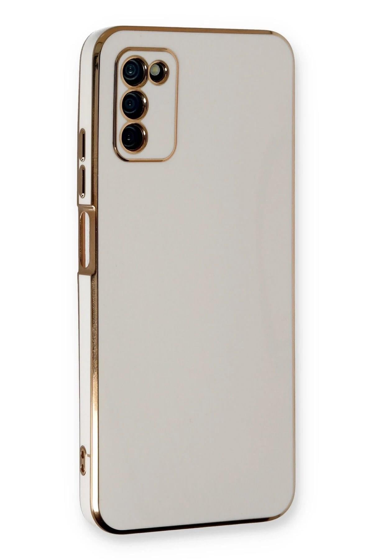 Mey İthalat®  Samsung Galaxy A03S Kılıf Volet Silikon - Beyaz