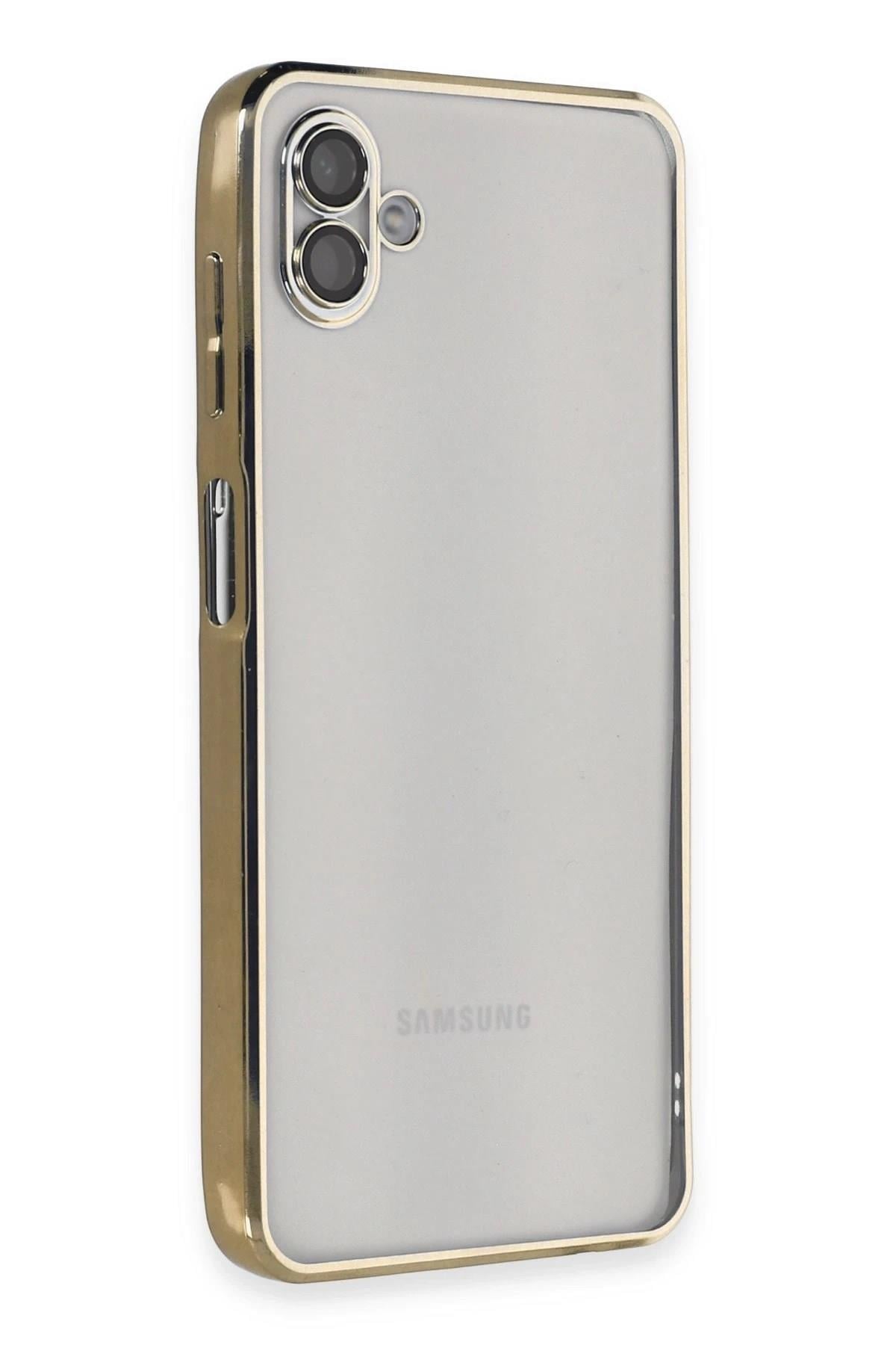 Mey İthalat®  Samsung Galaxy A04 Kılıf  Lensli Silikon - Gold