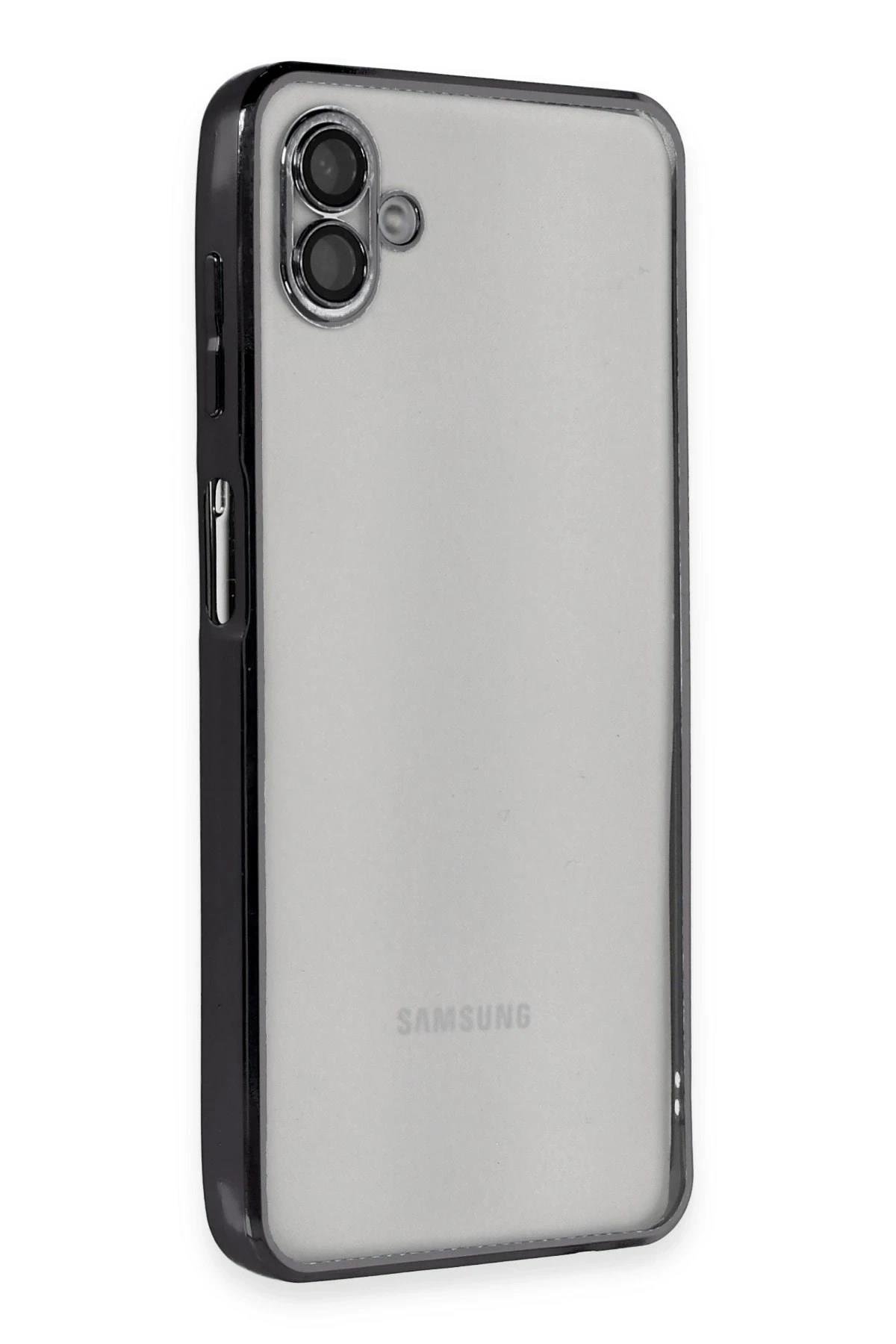 Mey İthalat®  Samsung Galaxy A04 Kılıf  Lensli Silikon - Siyah