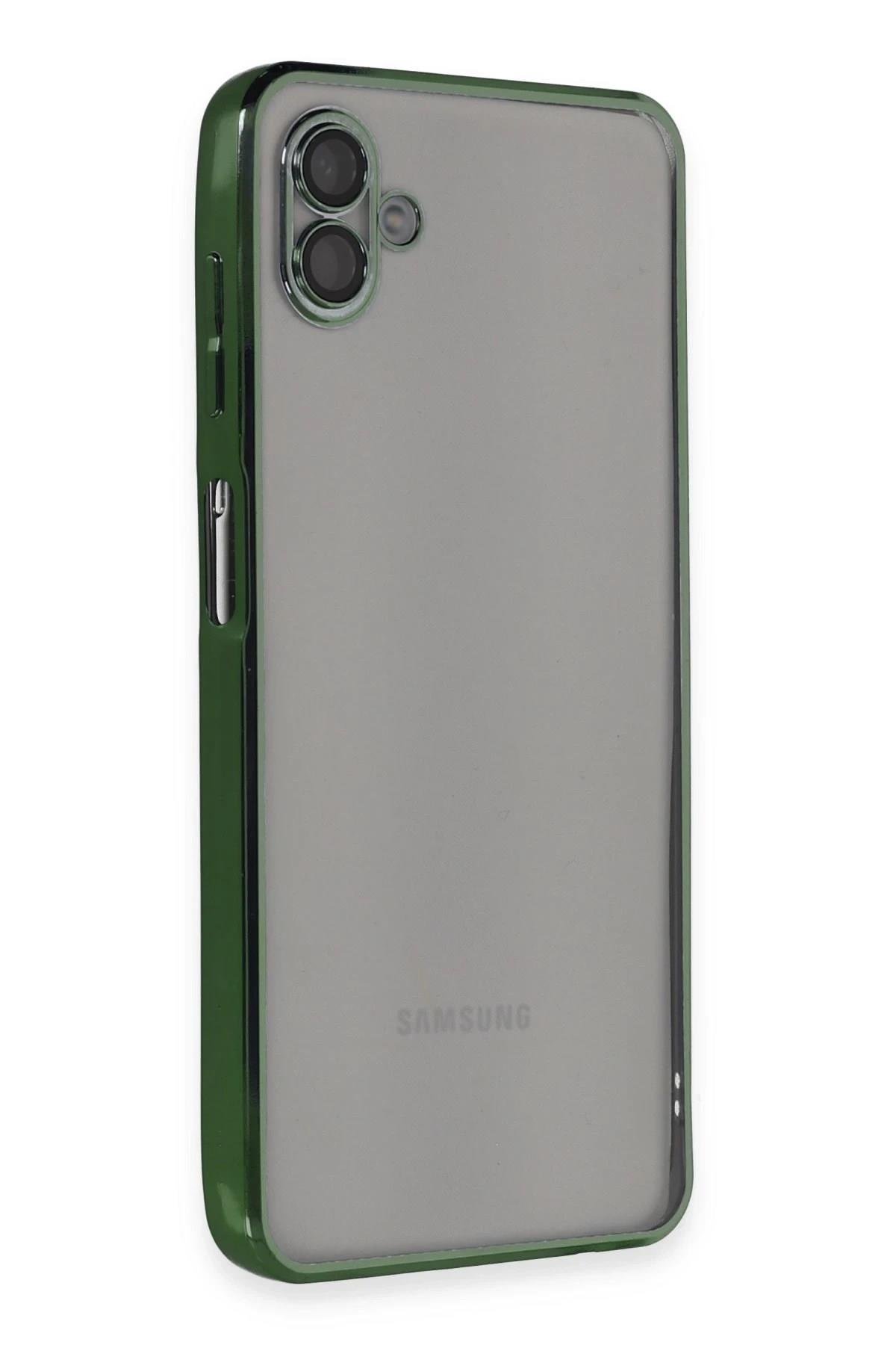 Mey İthalat®  Samsung Galaxy A04 Kılıf  Lensli Silikon - Yeşil