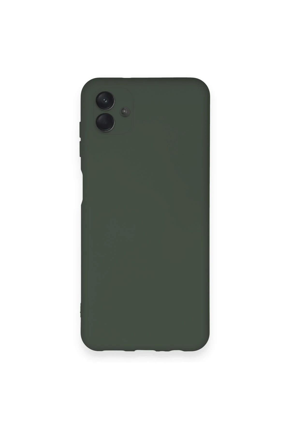 Mey İthalat®  Samsung Galaxy A04 Kılıf Nano içi Kadife Silikon - Koyu Yeşil