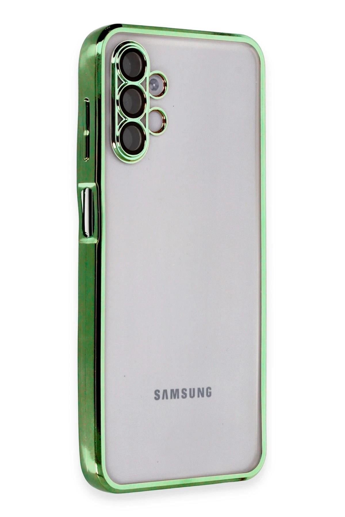 Mey İthalat®  Samsung Galaxy A04S Kılıf  Lensli Silikon - Yeşil
