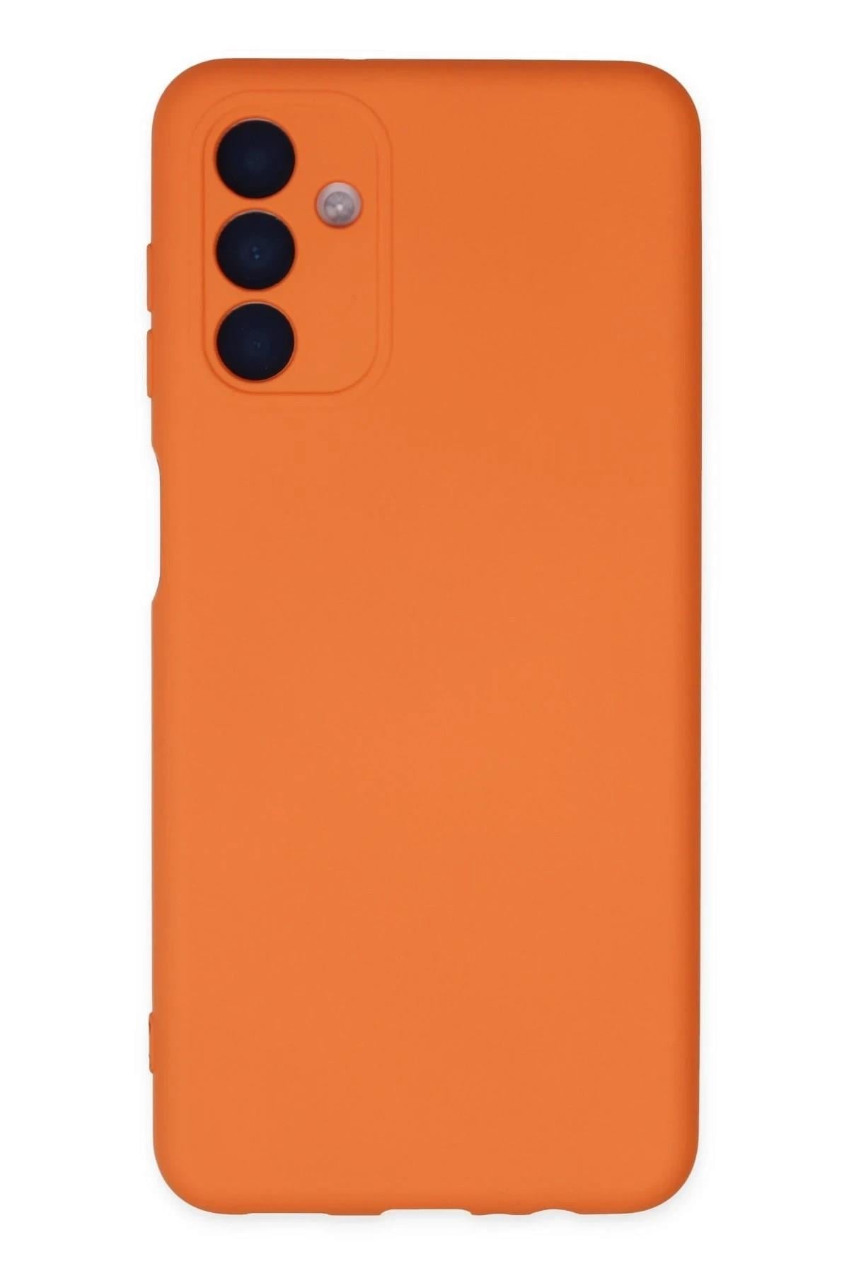 Mey İthalat®  Samsung Galaxy A04S Kılıf Nano içi Kadife Silikon - Turuncu