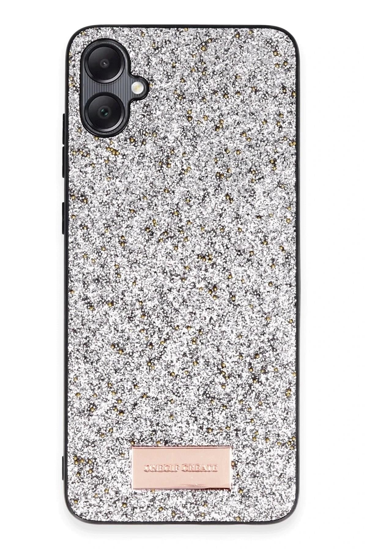Mey İthalat®  Samsung Galaxy A05 Bright Simli Kapak - Gümüş
