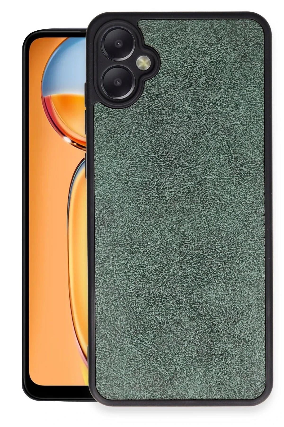 Mey İthalat®  Samsung Galaxy A05 Kılıf Aras Deri Kapak - Koyu Yeşil
