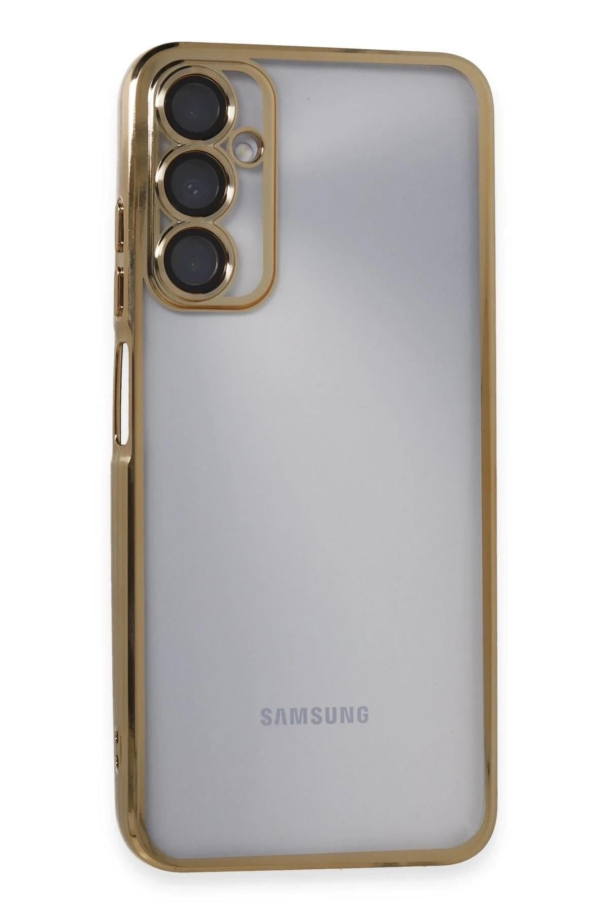 Mey İthalat®  Samsung Galaxy A05S Kılıf  Lensli Silikon - Gold