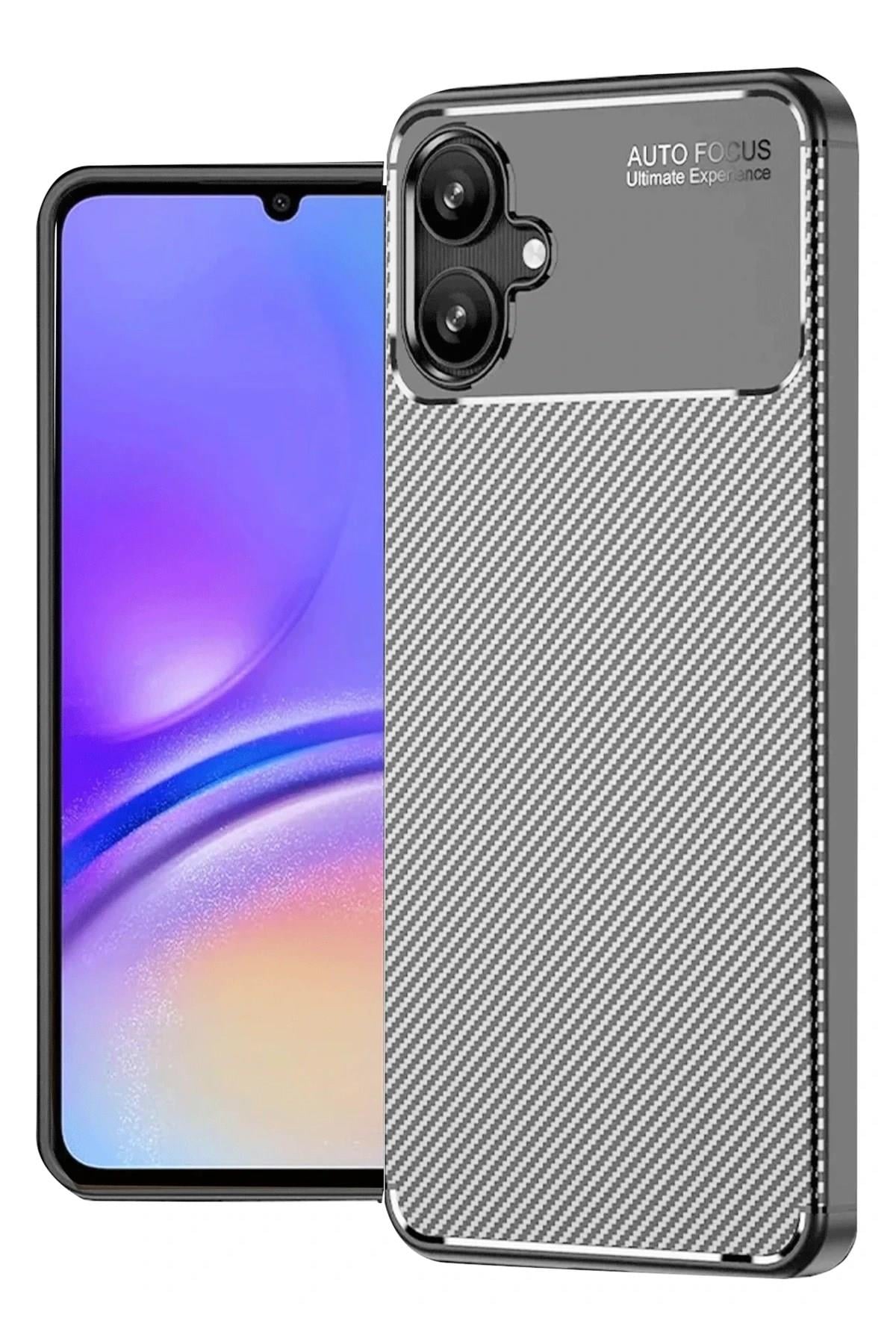 Mey İthalat®  Samsung Galaxy A06 Kılıf Auto Focus Karbon Kapak - Gri