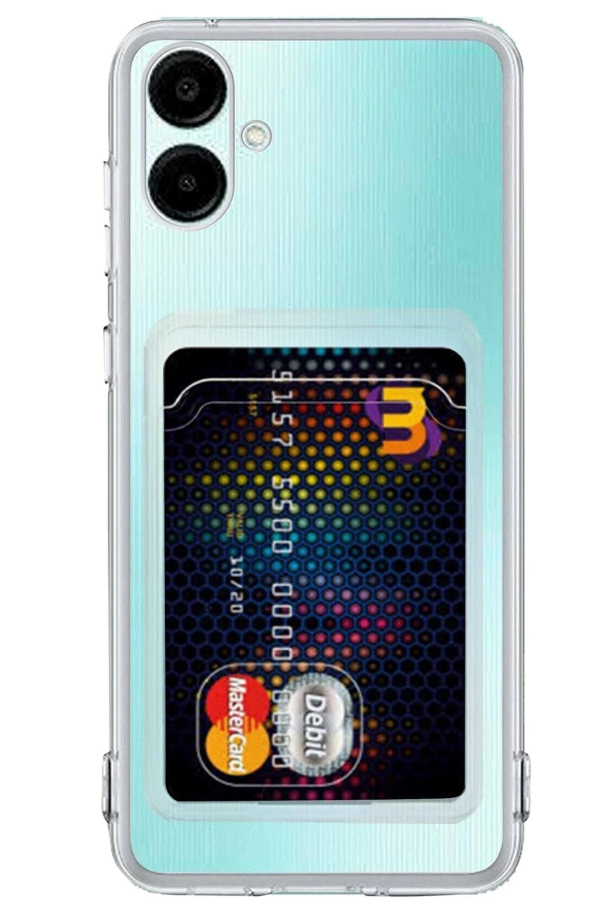 Mey İthalat®  Samsung Galaxy A06 Kılıf Kart Şeffaf Silikon - Şeffaf