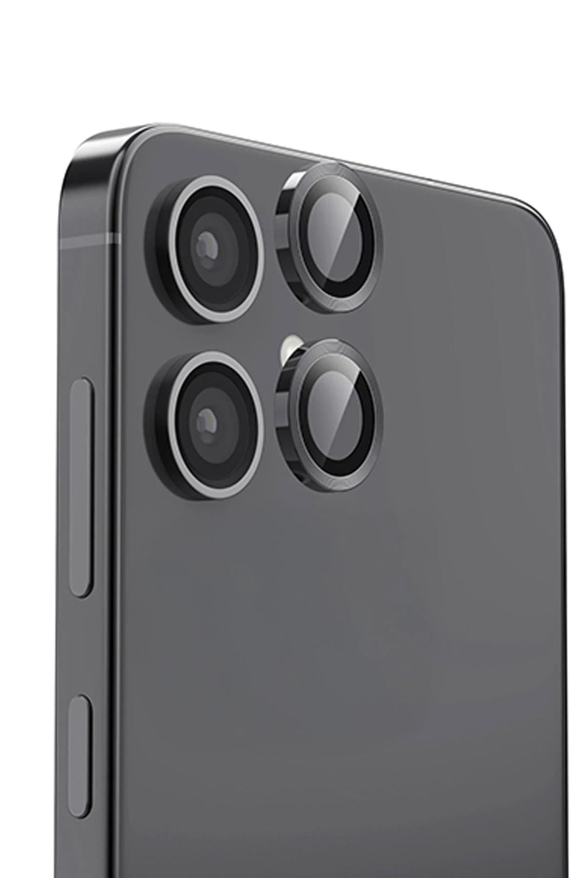 Mey İthalat®  Samsung Galaxy A06 Raze Metal Kamera Lens - Siyah