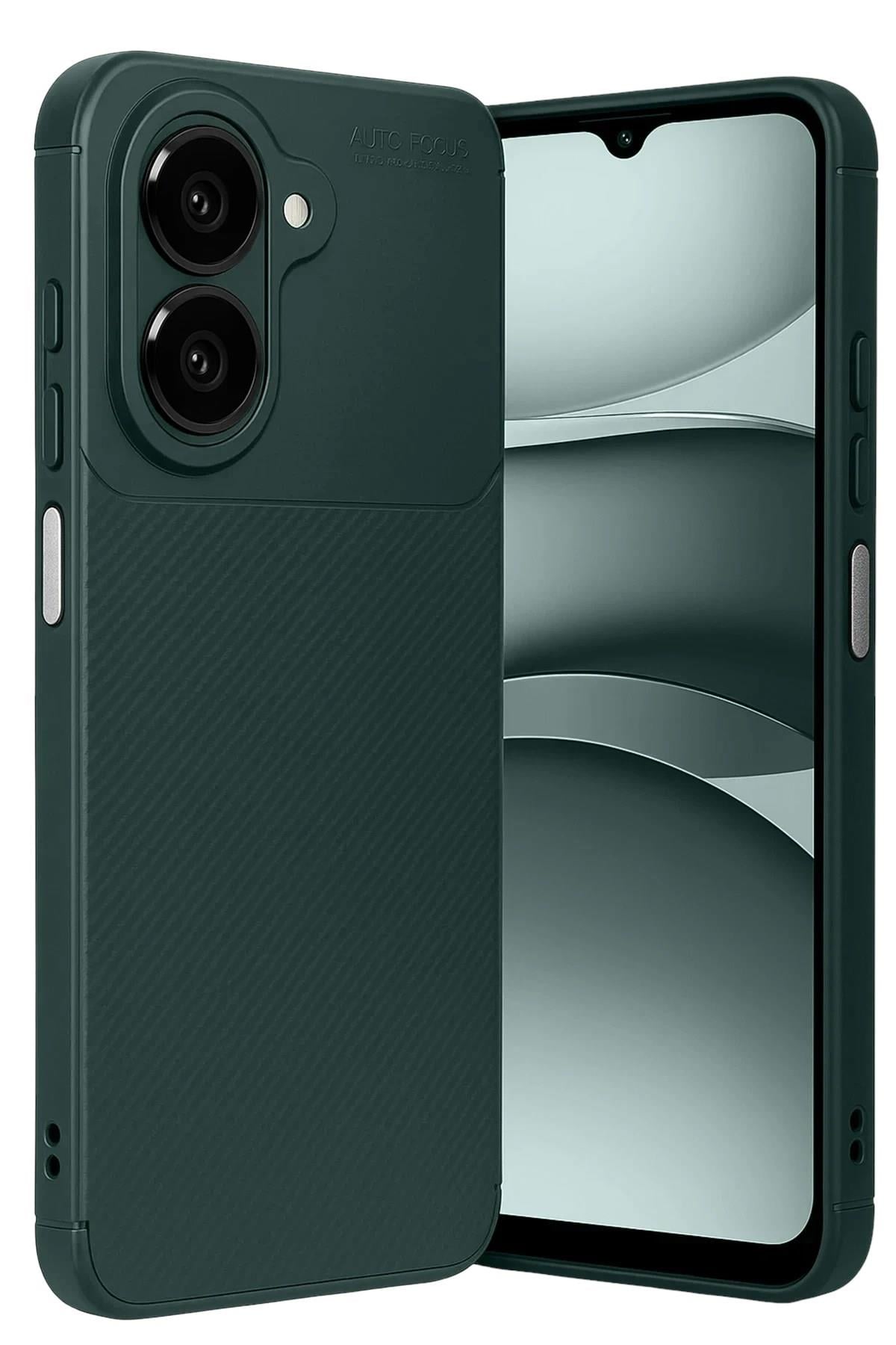 Mey İthalat®  Samsung Galaxy A07 4G Auto Focus Karbon Kapak - Koyu Yeşil
