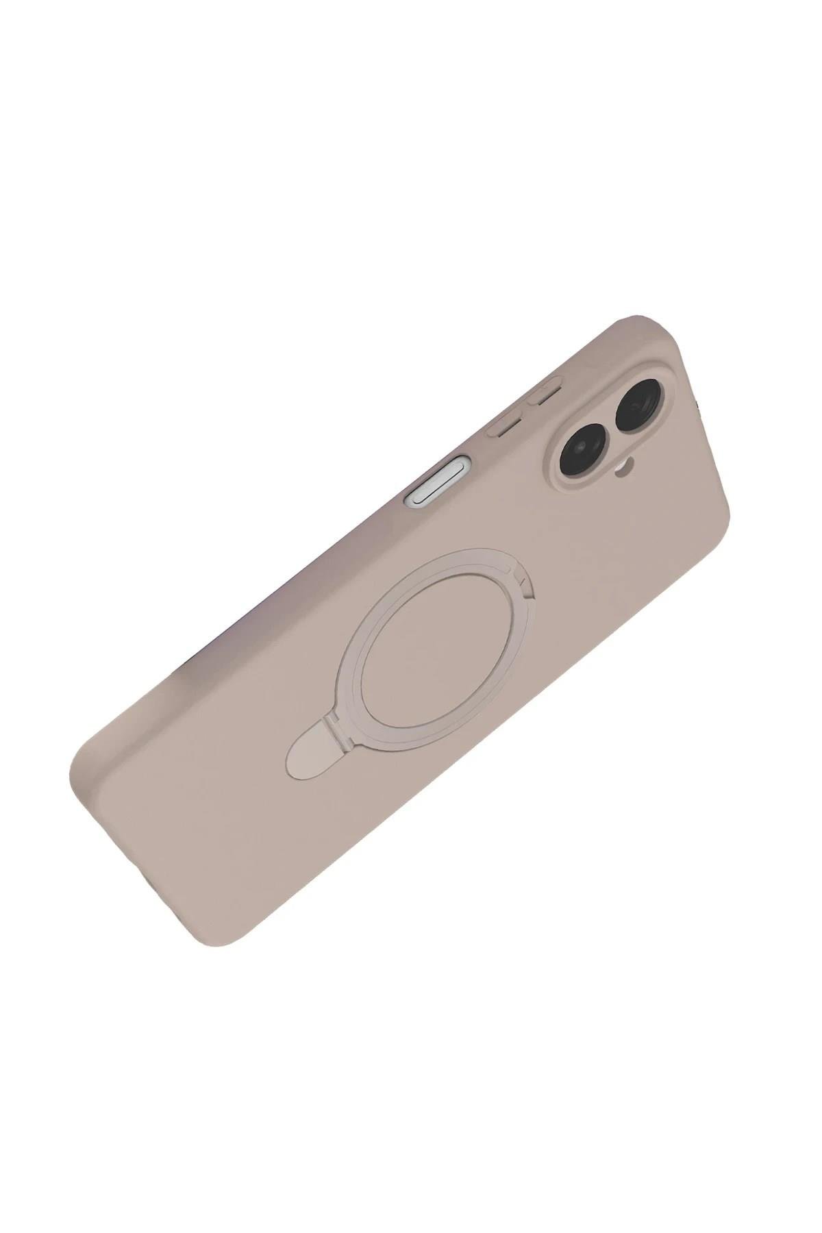 Mey İthalat®  Samsung Galaxy A07 4G Regal Magsafe Standlı Kapak - Çöl Titanyum