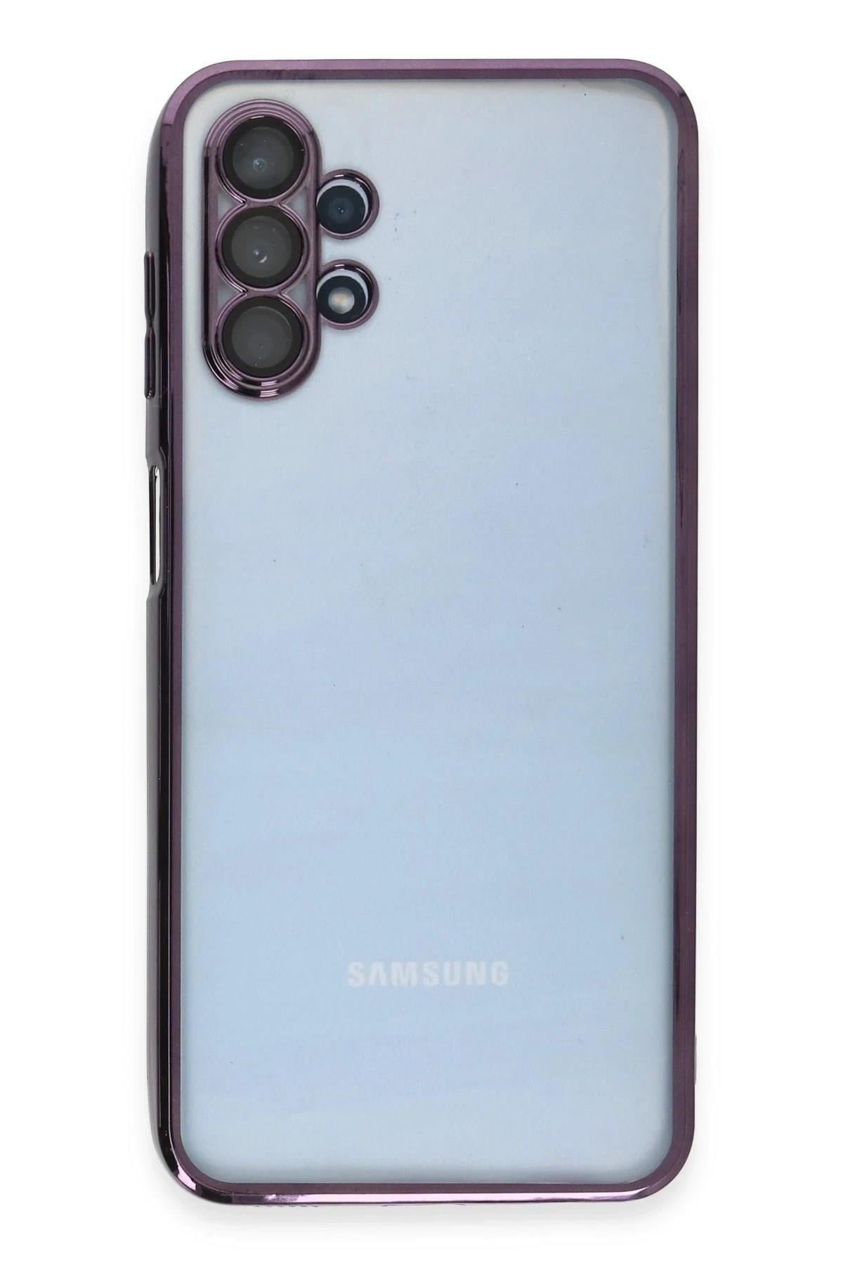 Mey İthalat®  Samsung Galaxy A13 4G Kılıf  Lensli Silikon - Mor