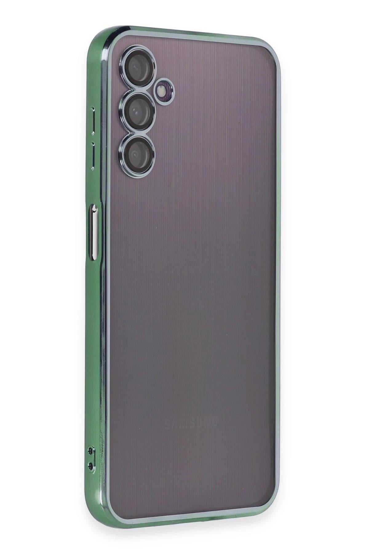 Mey İthalat®  Samsung Galaxy A14 4G Kılıf  Lensli Silikon - Yeşil