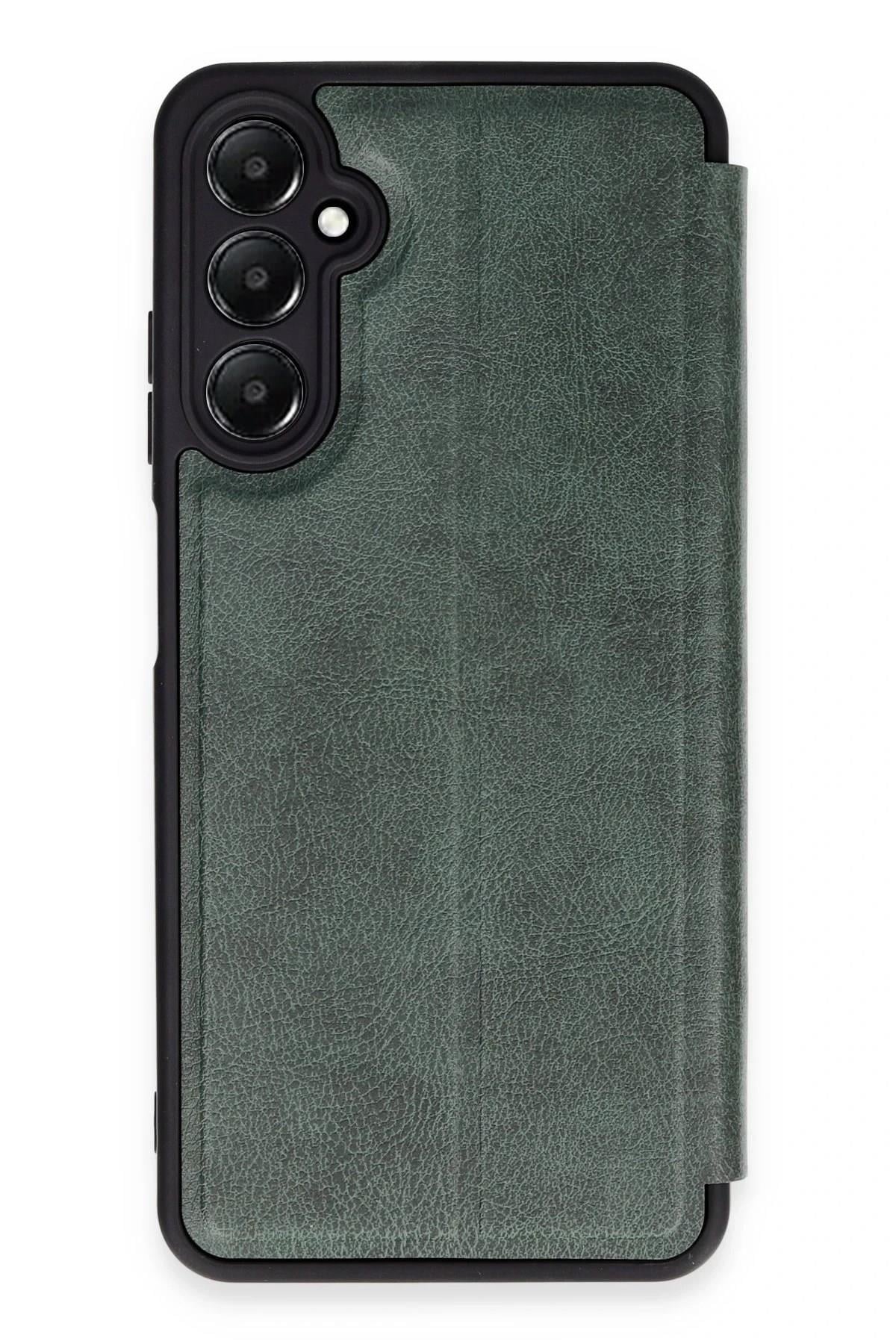 Mey İthalat®  Samsung Galaxy A15 4G Kılıf Flip Cover - Koyu Yeşil