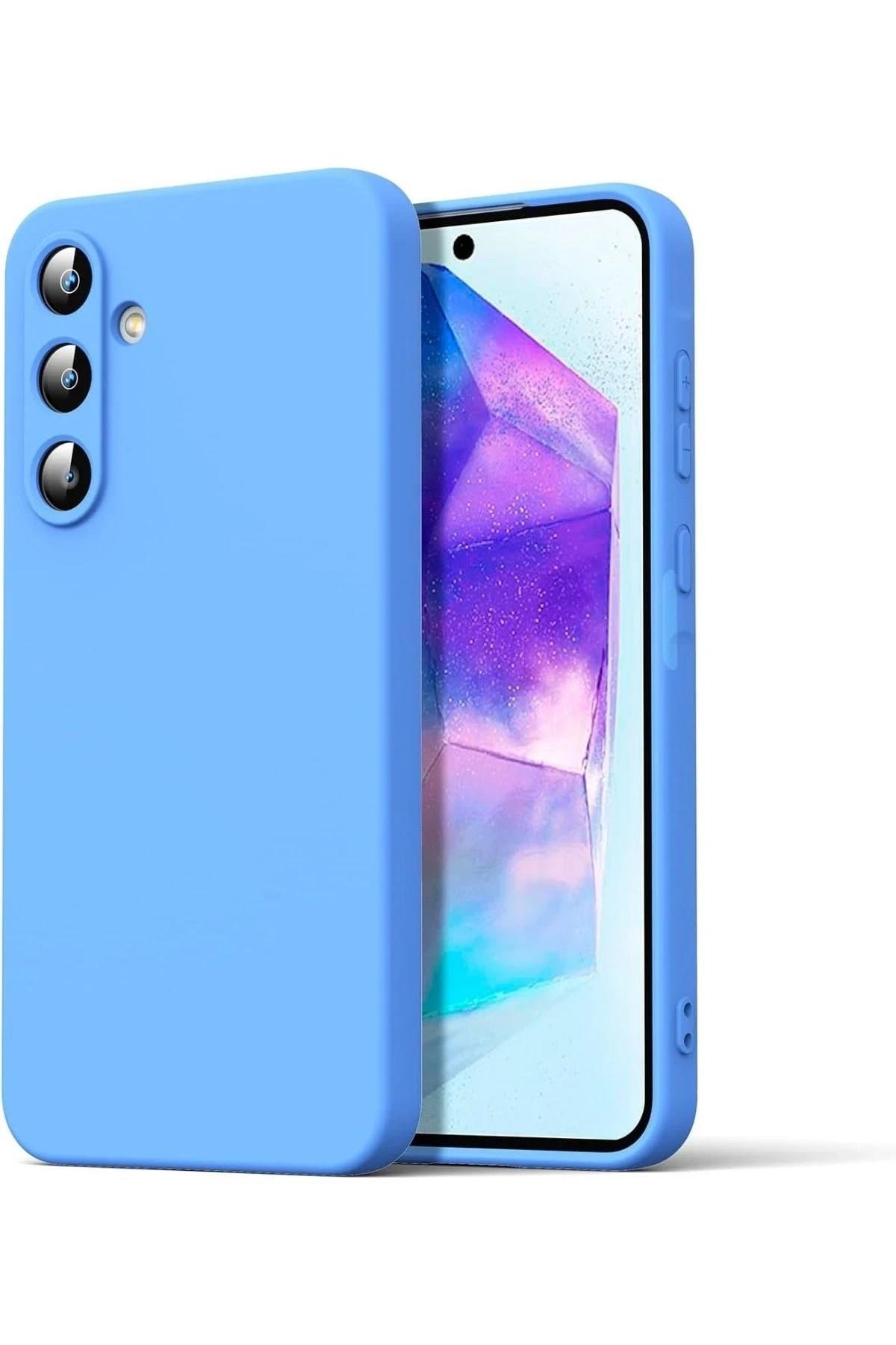 Mey İthalat®  Samsung Galaxy A16 5G Kılıf Nano içi Kadife Silikon - Mavi
