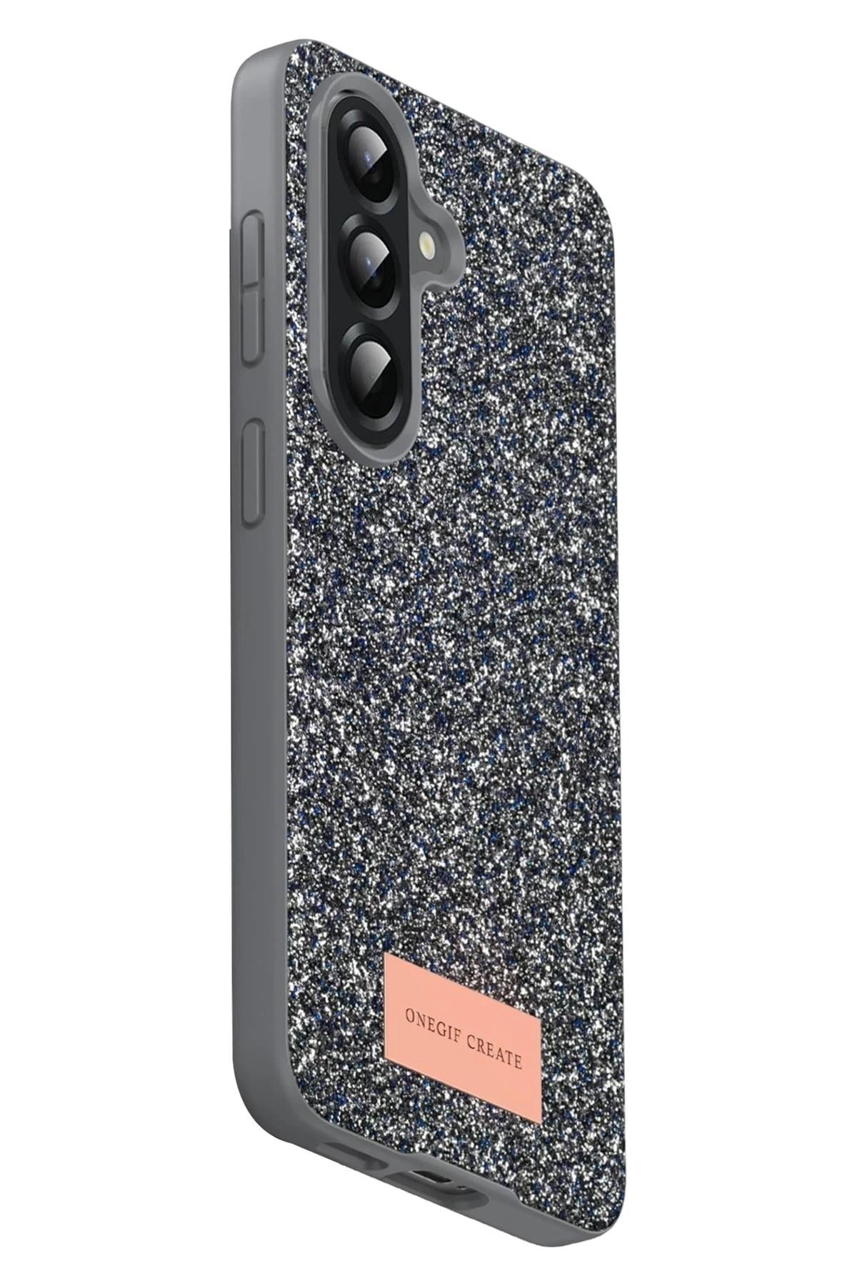 Mey İthalat®  Samsung Galaxy A17 5G Bright Simli Kapak - Gümüş