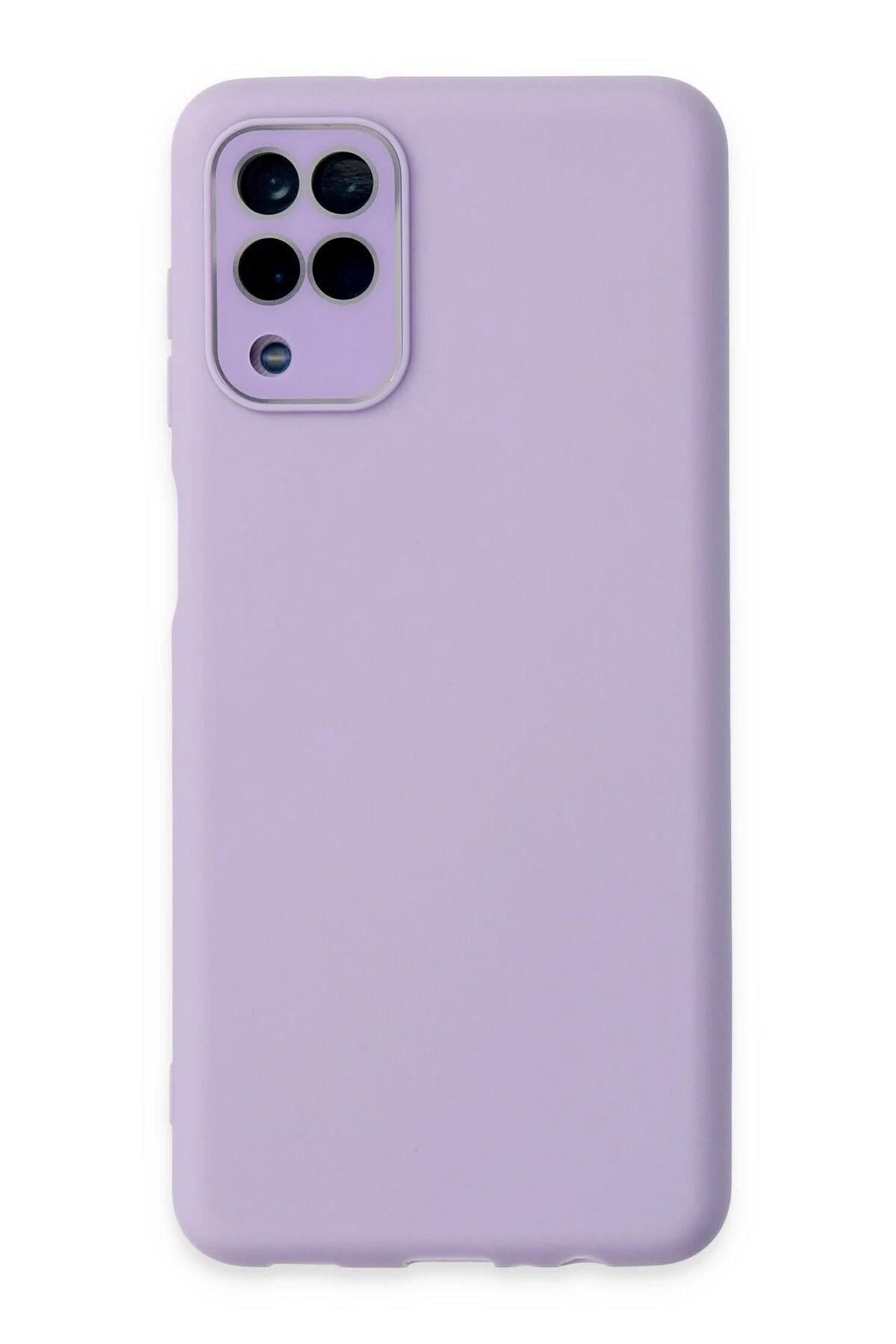 Mey İthalat®  Samsung Galaxy A22 Kılıf Lansman Glass Kapak - Lila