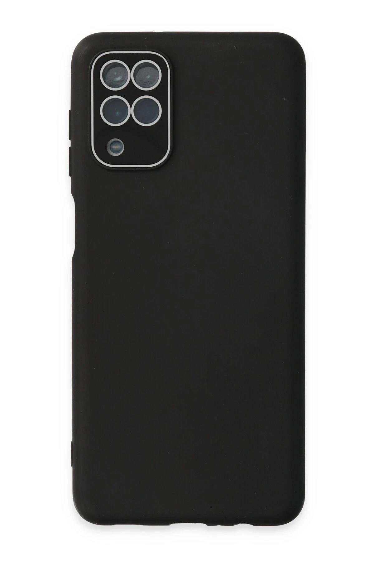 Mey İthalat®  Samsung Galaxy A22 Kılıf Lansman Glass Kapak - Siyah